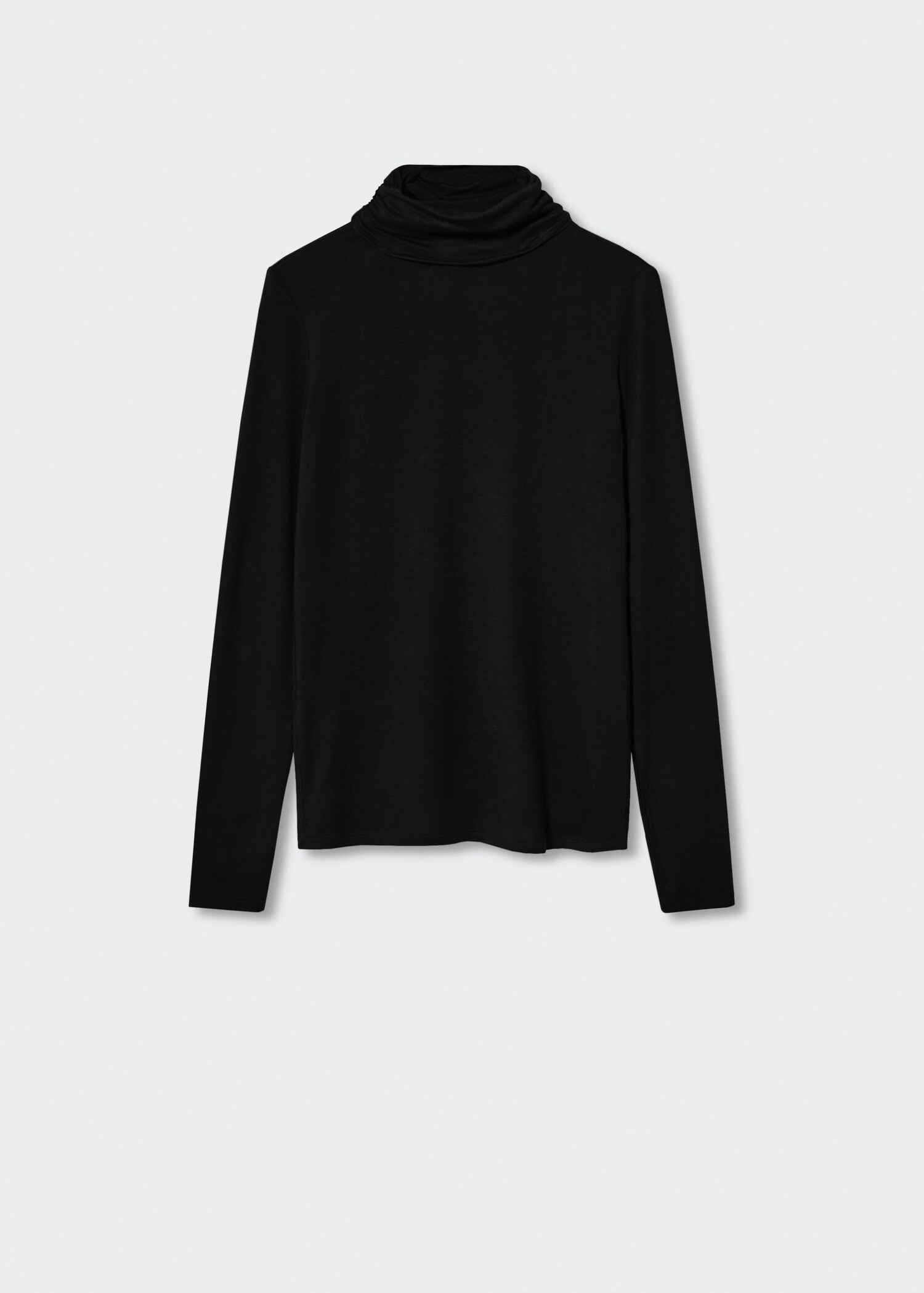 T-shirt met hoge gedrapeerde hals - Artikel zonder model