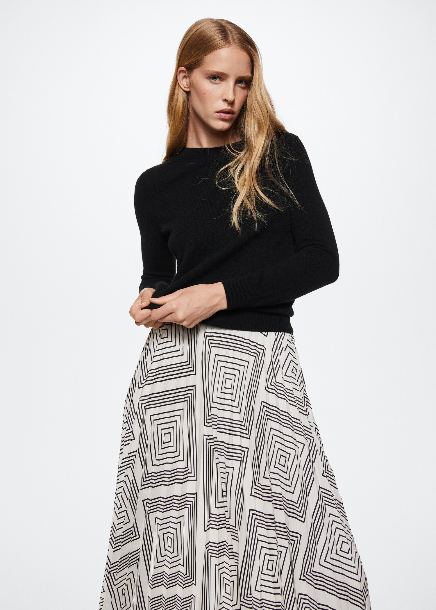 Plissérok met geometrische print - Middenvlak