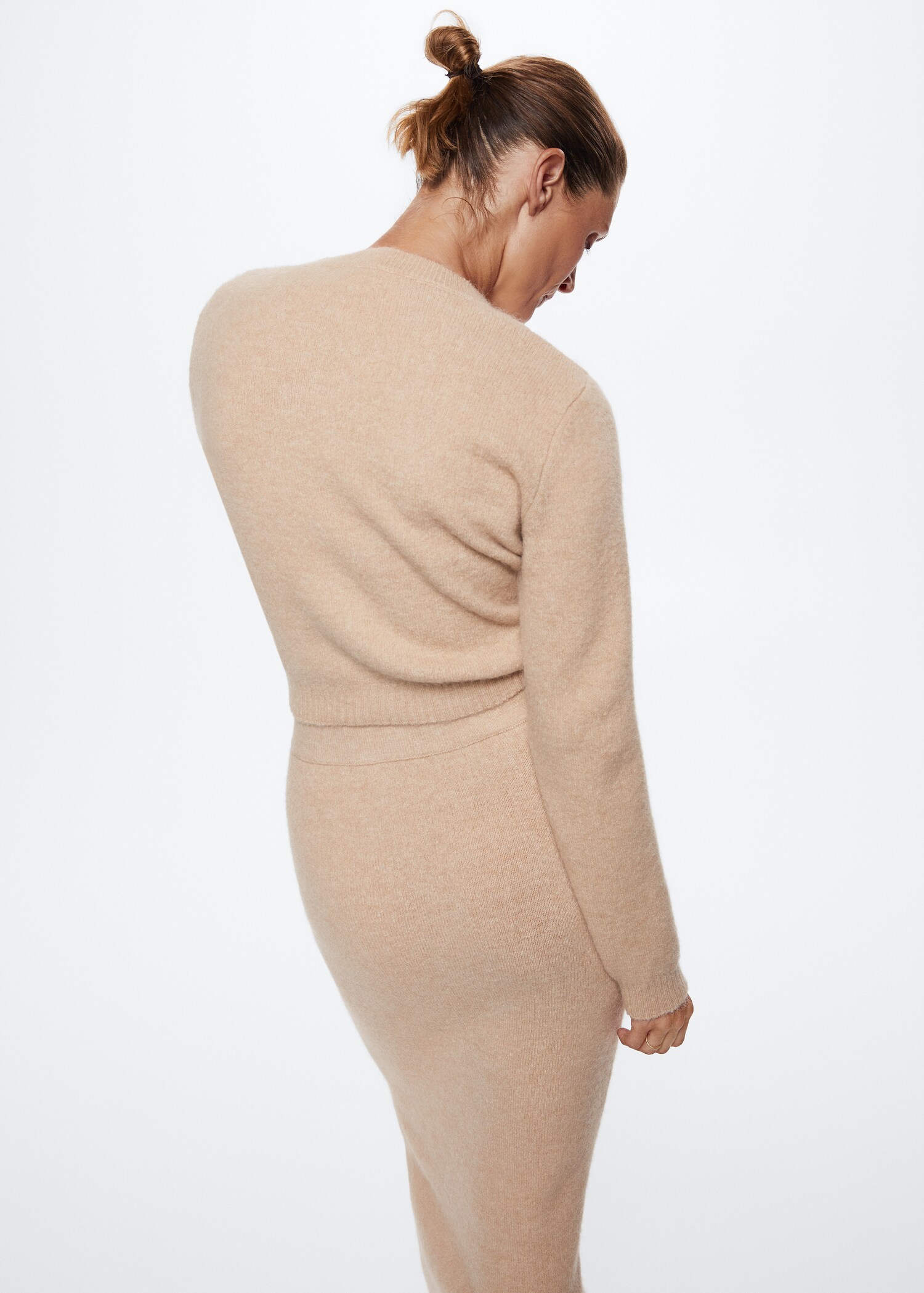 Cotton-linen round-neck knitted sweater - Reverse of the article