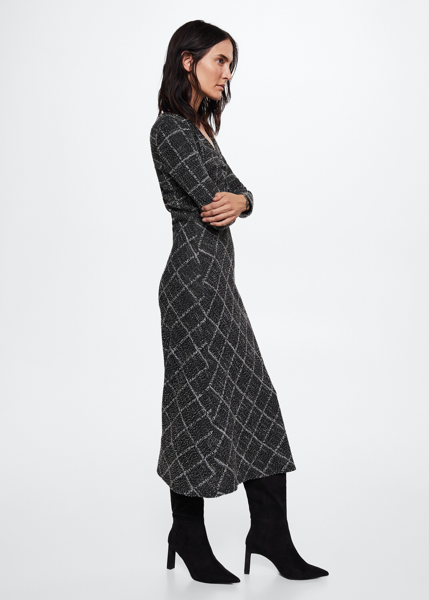 Check knit dress - Details of the article 4