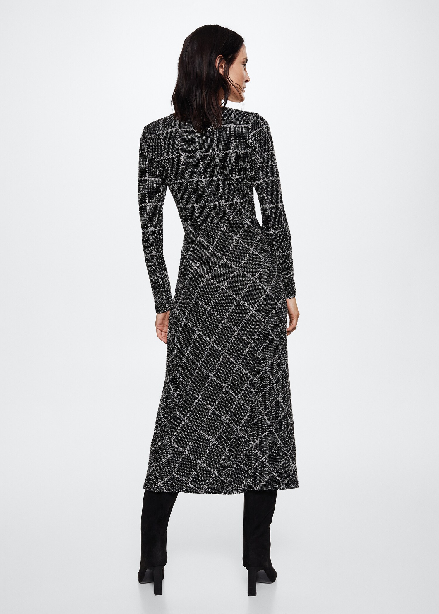 Check knit dress - Reverse of the article