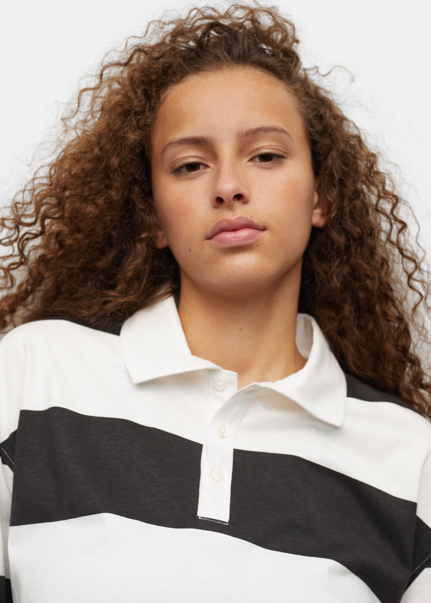 Striped cotton polo shirt - Details of the article 1