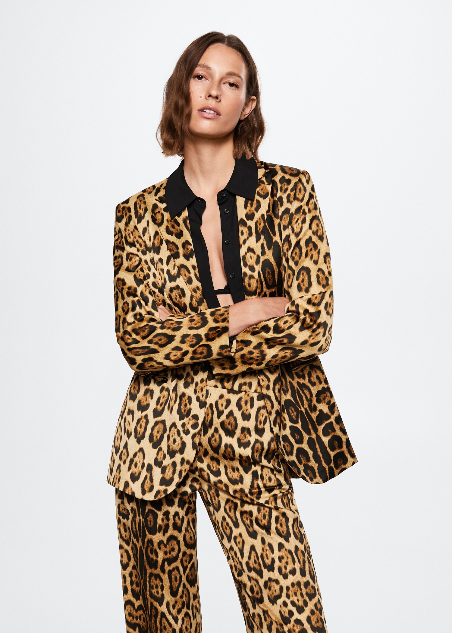 Leopard-print suit jacket - Medium plane