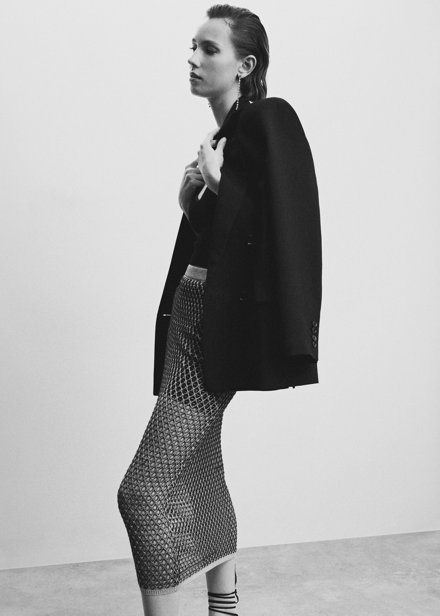 Openwork knitted lurex skirt - Details of the article 2