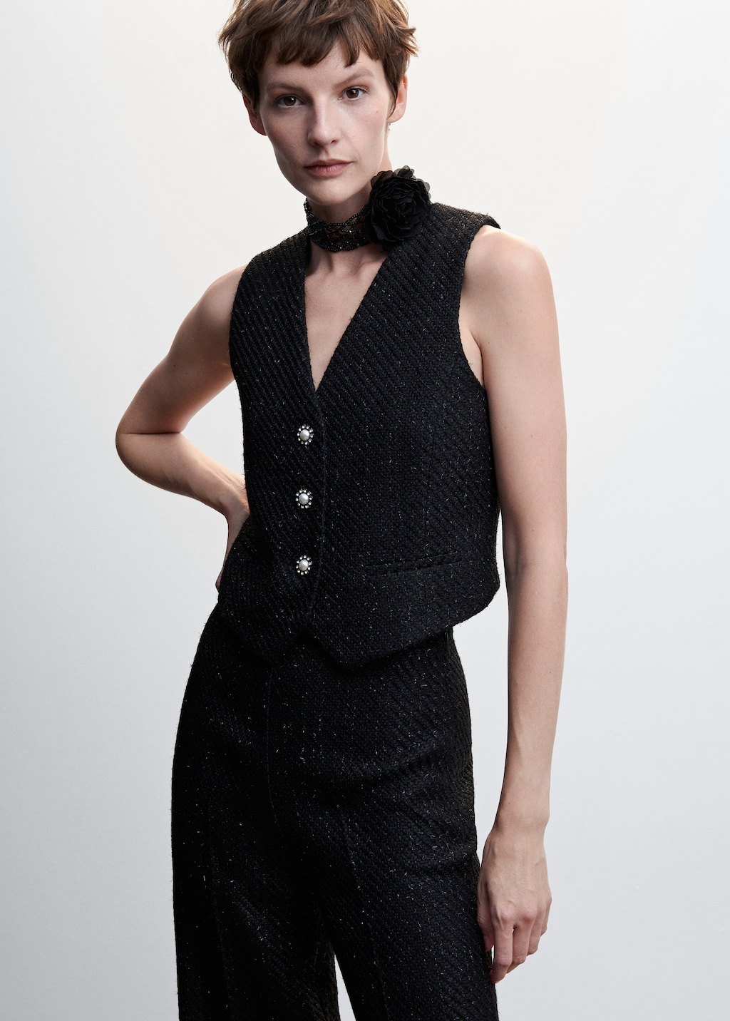 Tweed gilet | MANGO Iraq