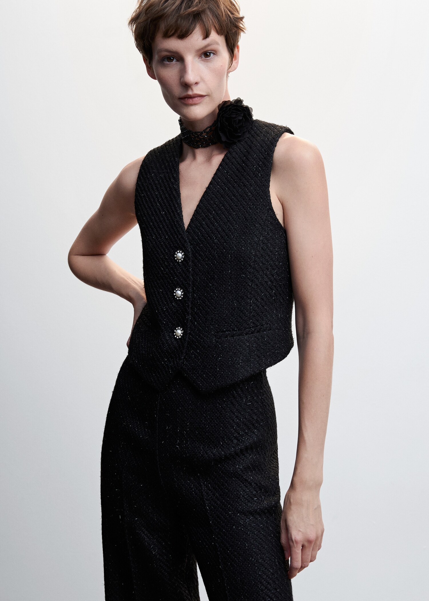 Gilet tweed - Plan moyen