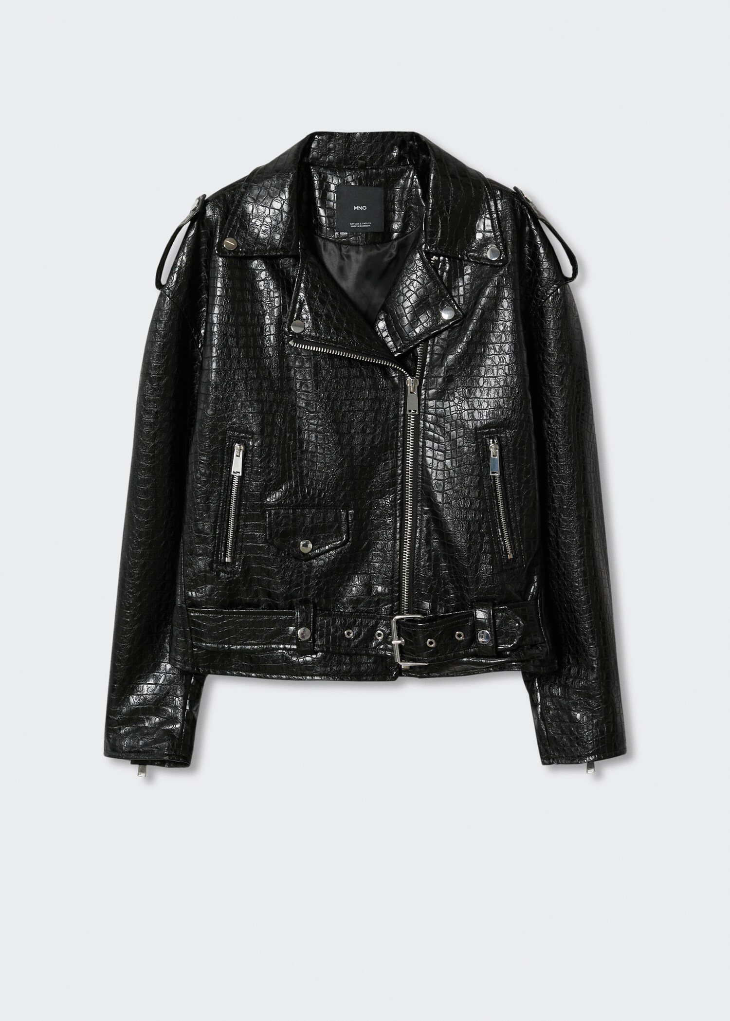 Veste biker imitation crocodile - Article sans modèle