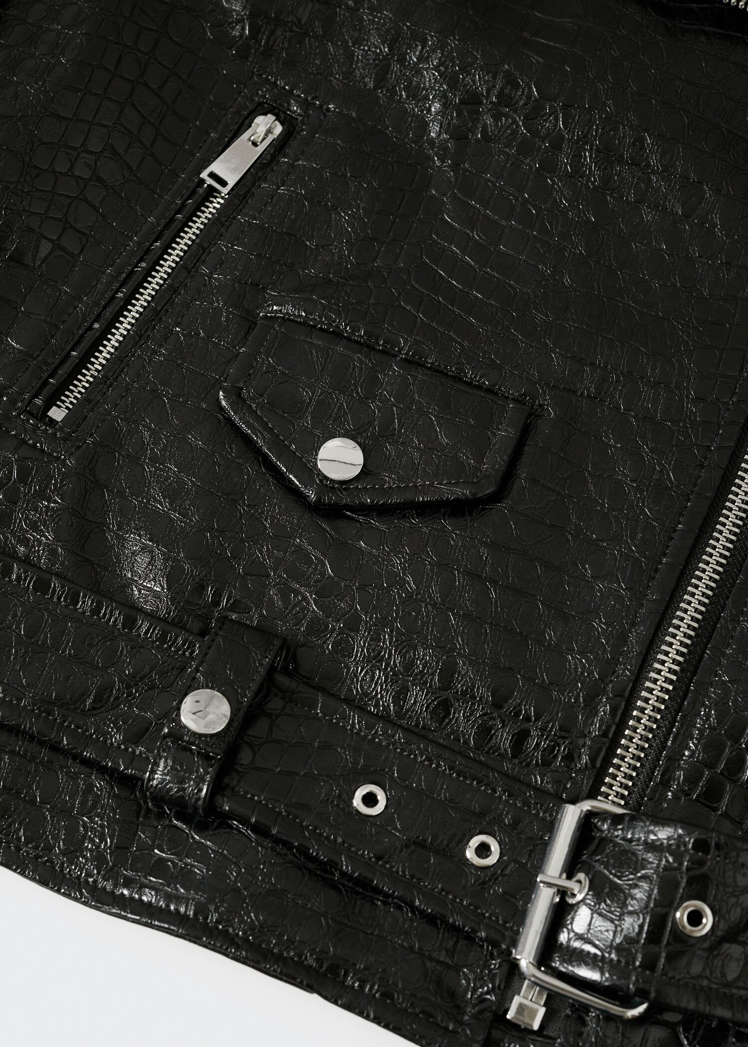 Veste biker imitation crocodile - Détail de l'article 8