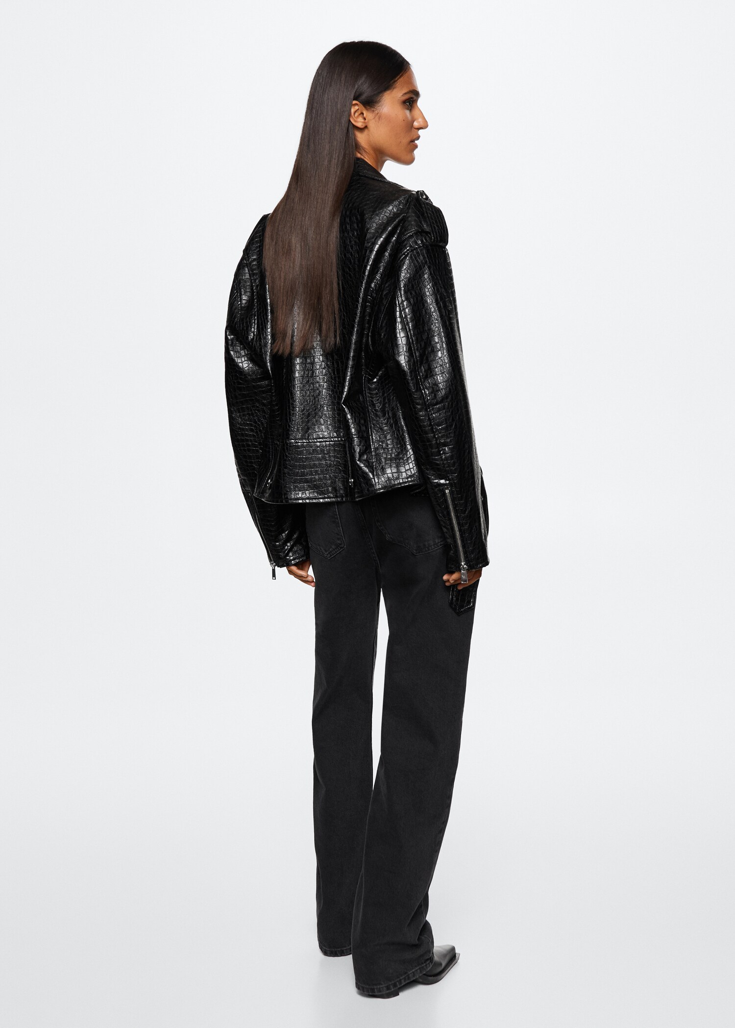 Veste biker imitation crocodile - Verso de l’article