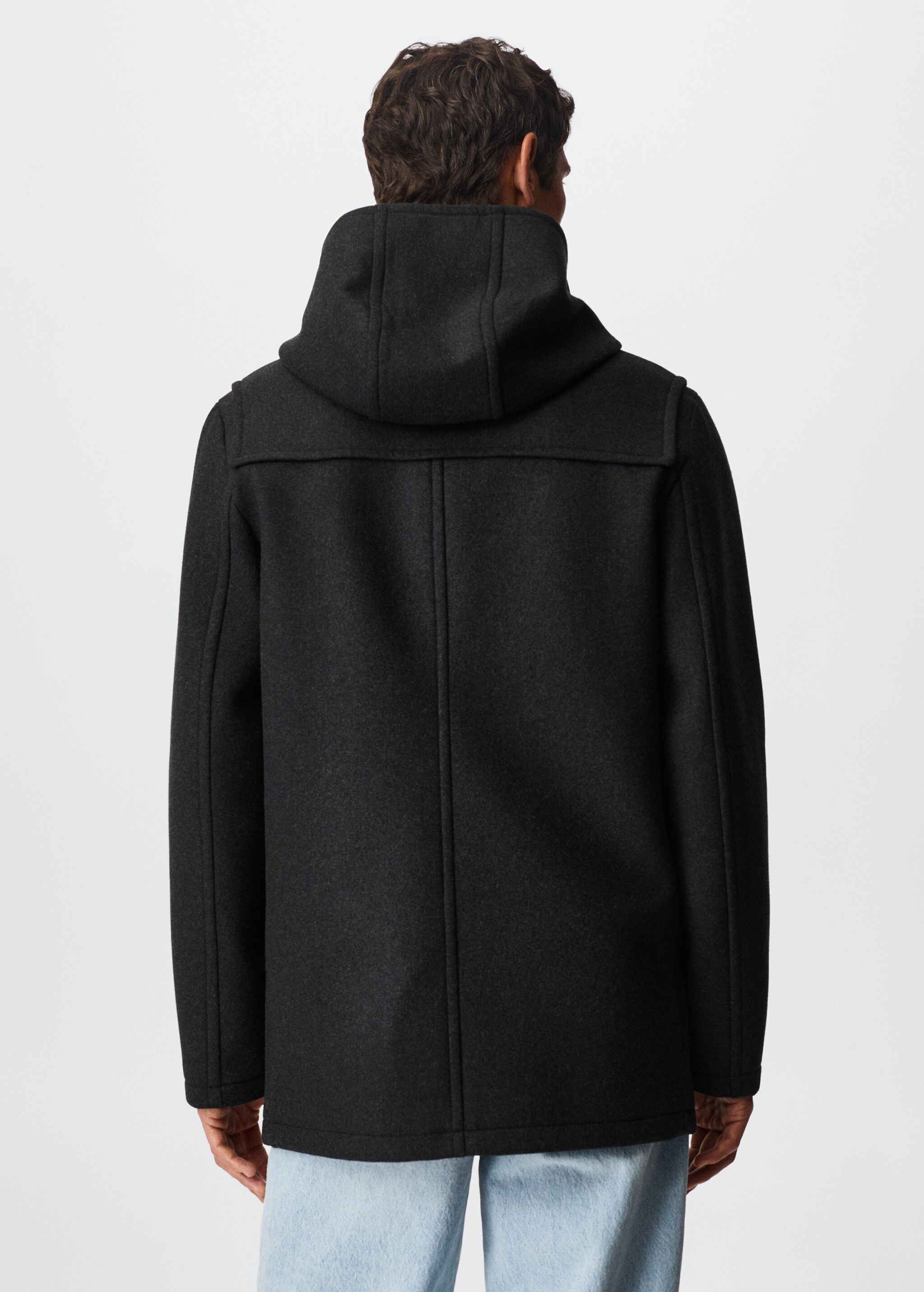 Hooded wool coat - Reverse of the article