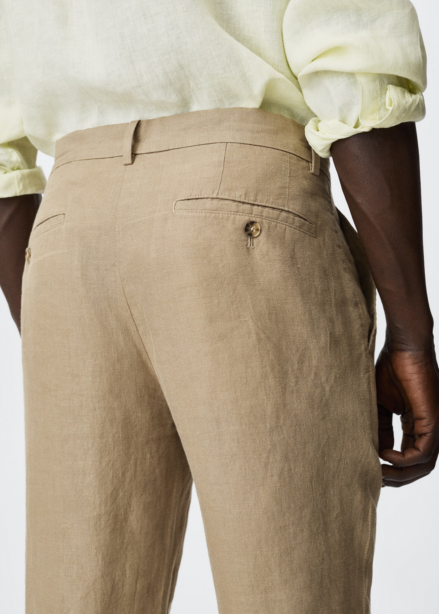 Calças de linho slim fit - Pormenor do artigo 3