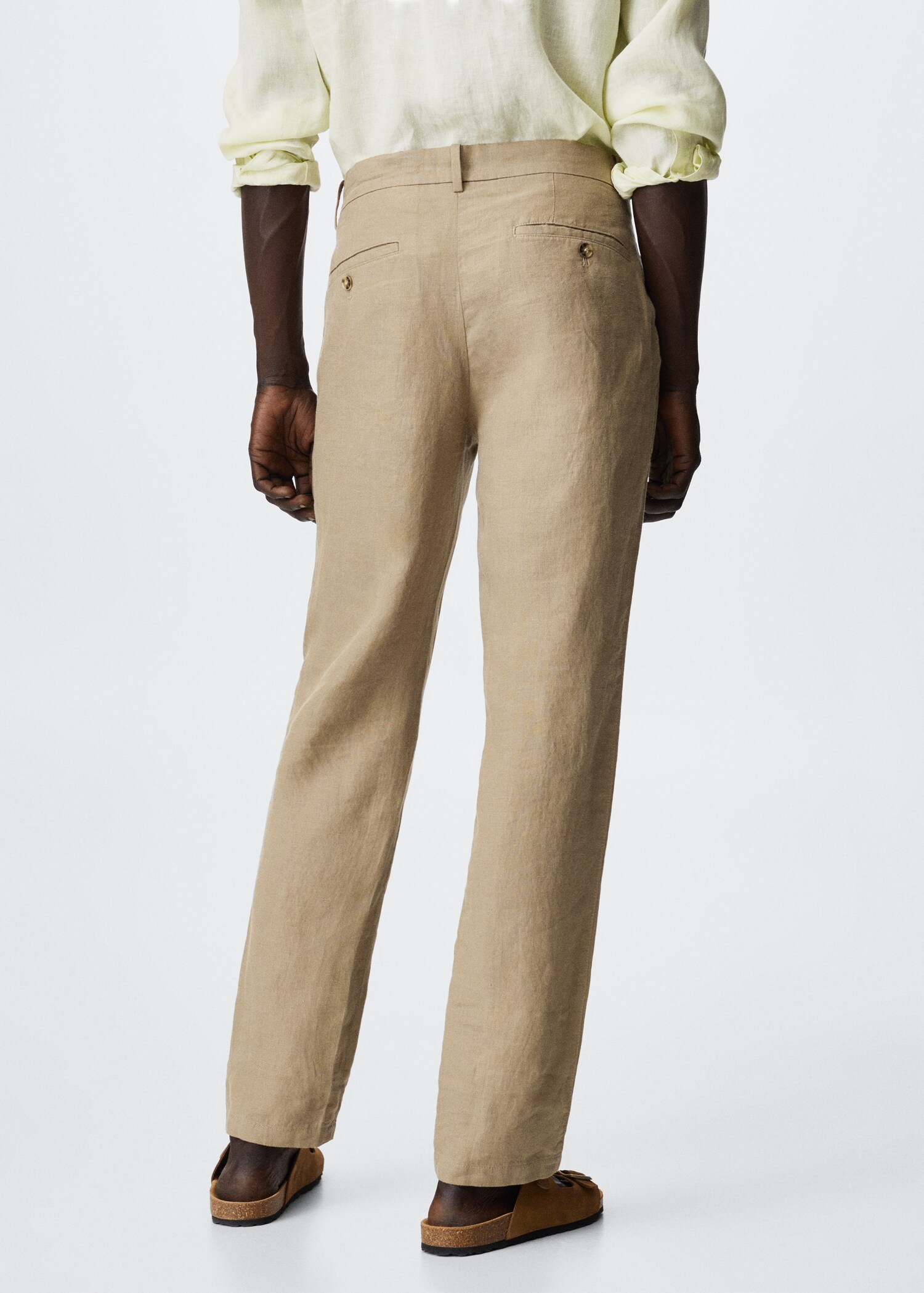 Calças de linho slim fit - Verso do artigo