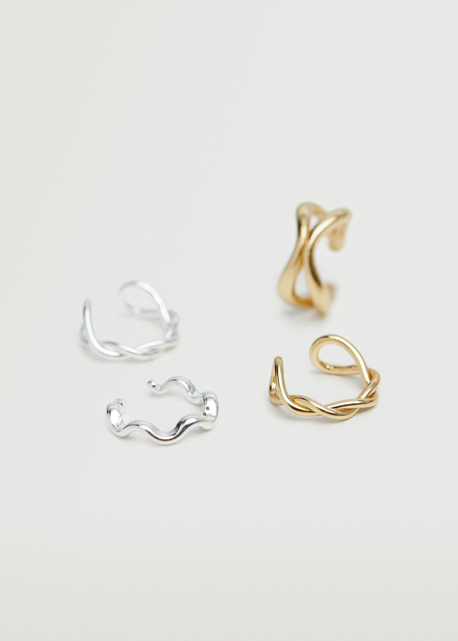 Ear cuff and earring set - Medium plane