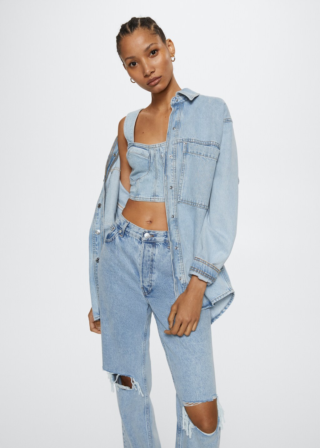 Denim crop top