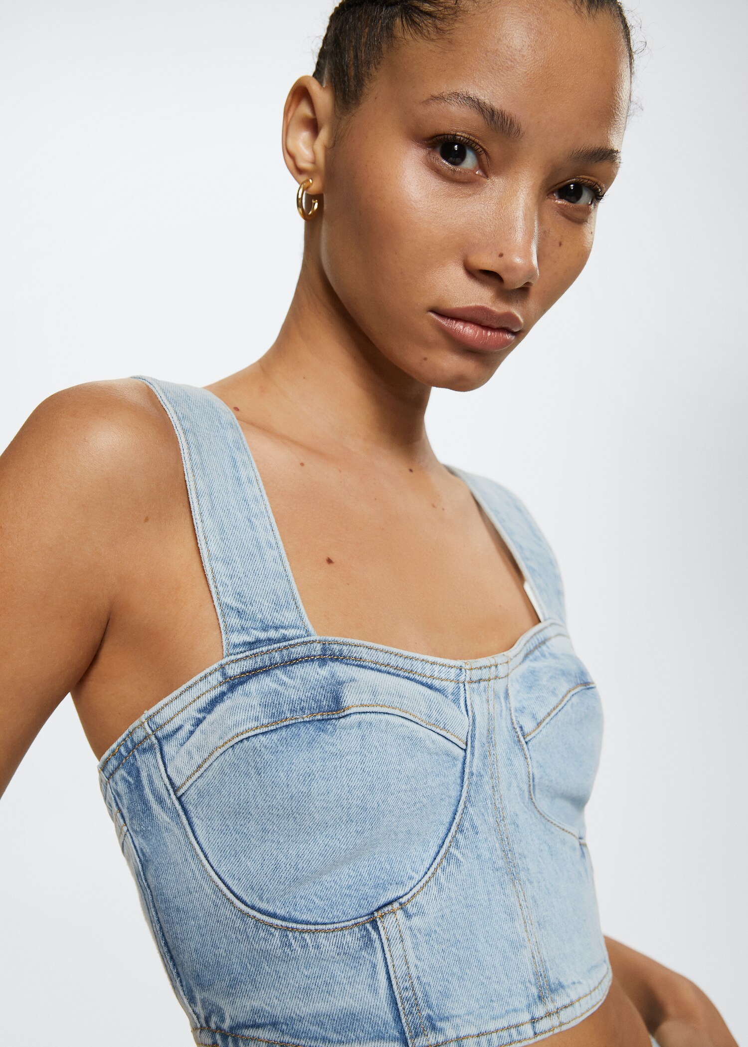 Τοπ crop denim - Λεπτομέρεια του προϊόντος 2