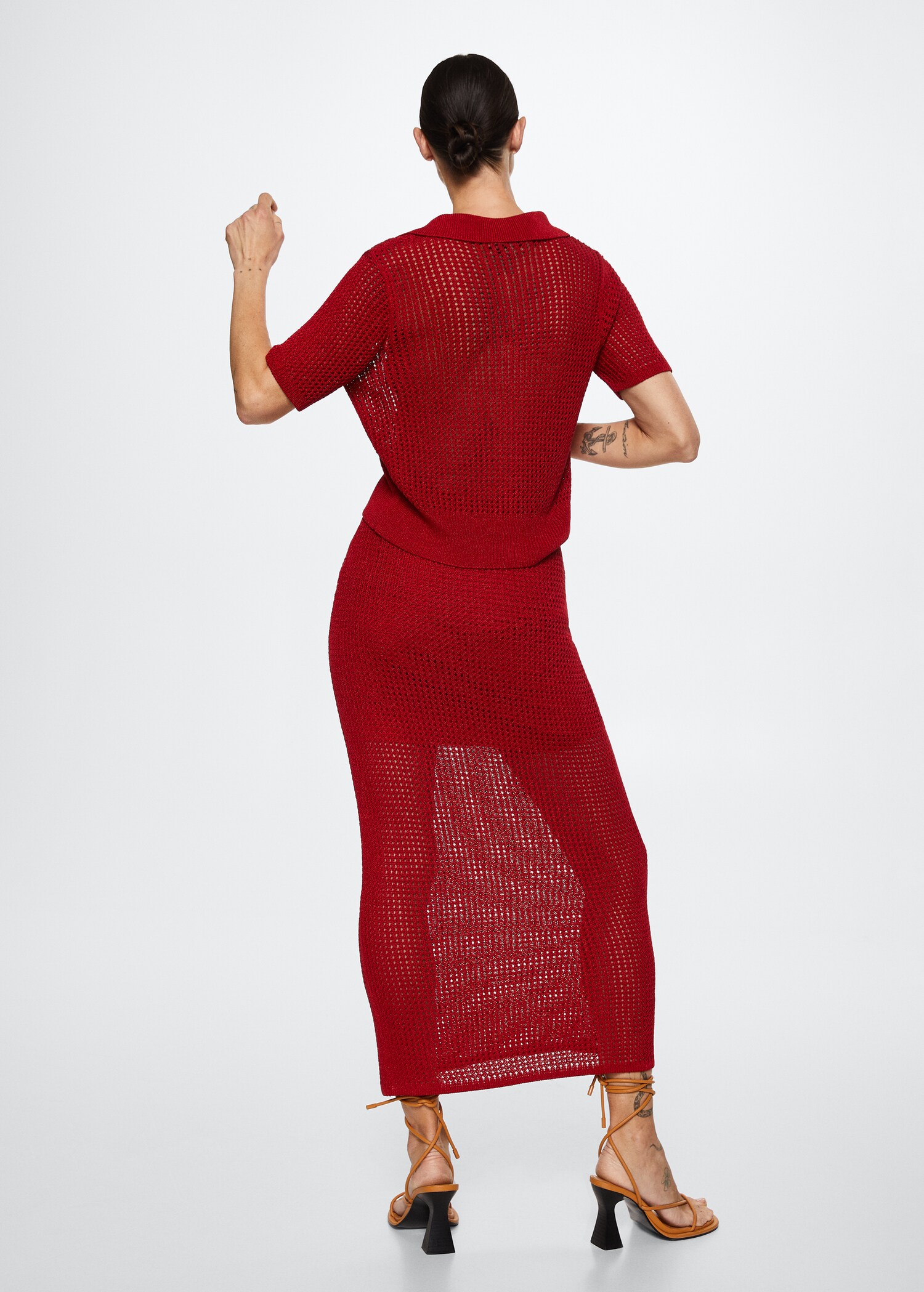 Openwork knitted skirt - Reverse of the article