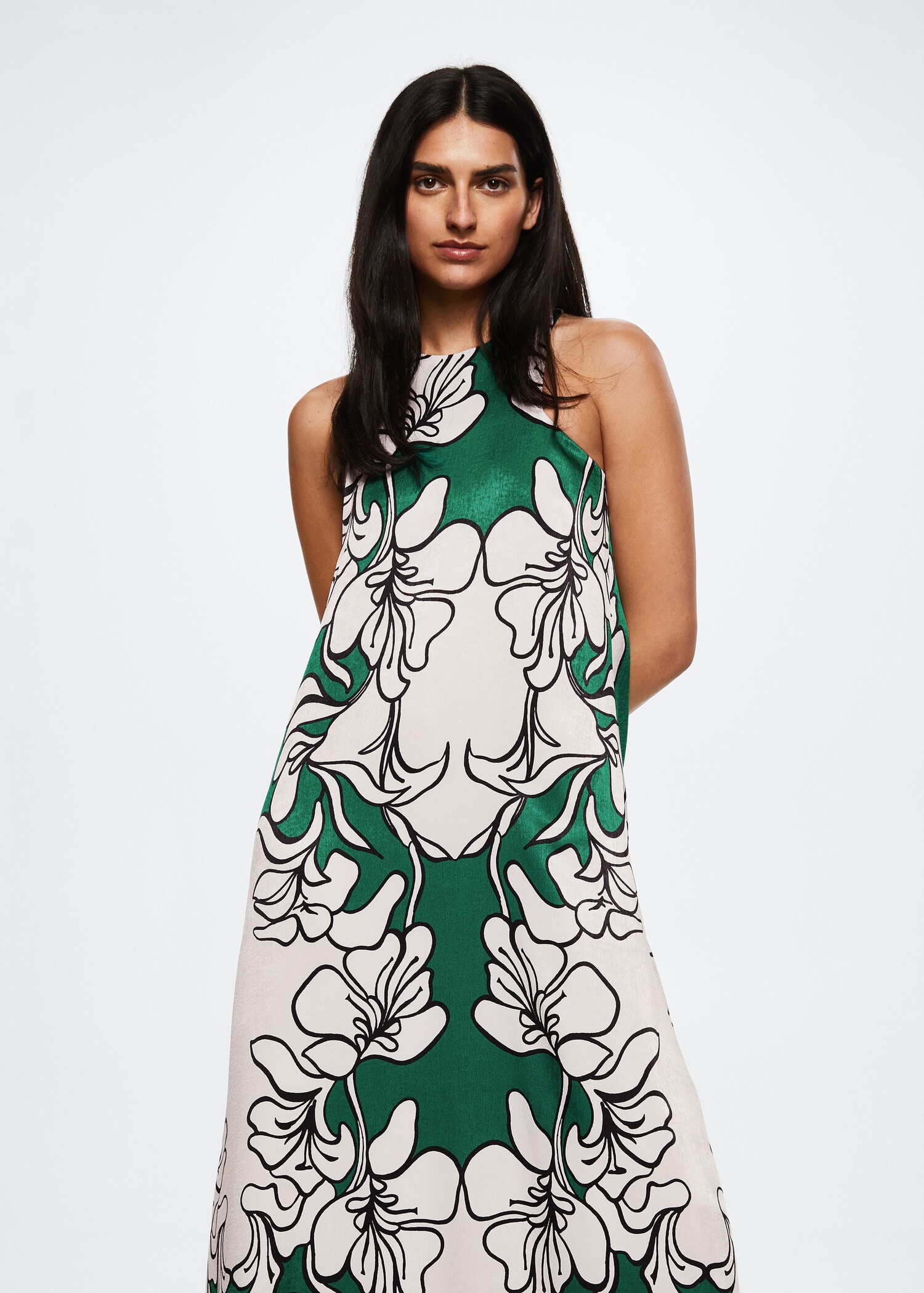 Satin floral dress - Medium plane