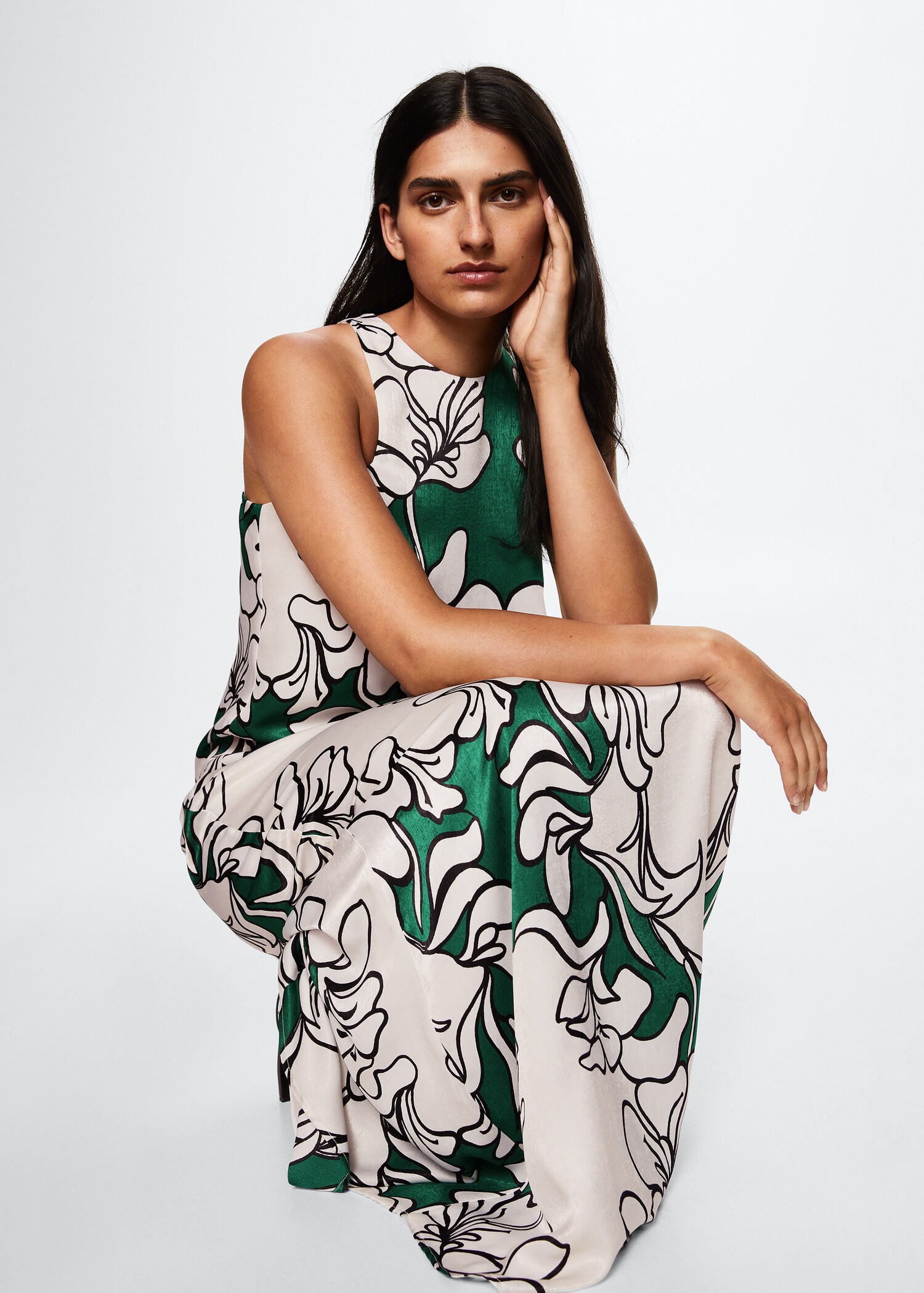 Satin floral dress - Details of the article 2