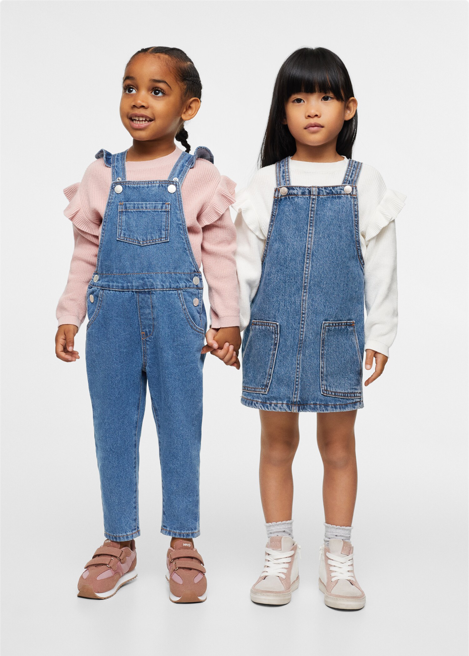 Short denim pinafore - Medium plane