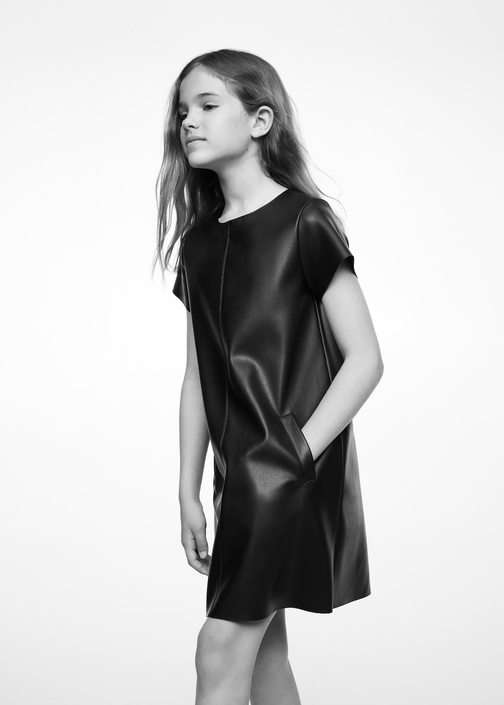 Faux leather dress Kids MANGO Azerbaijan