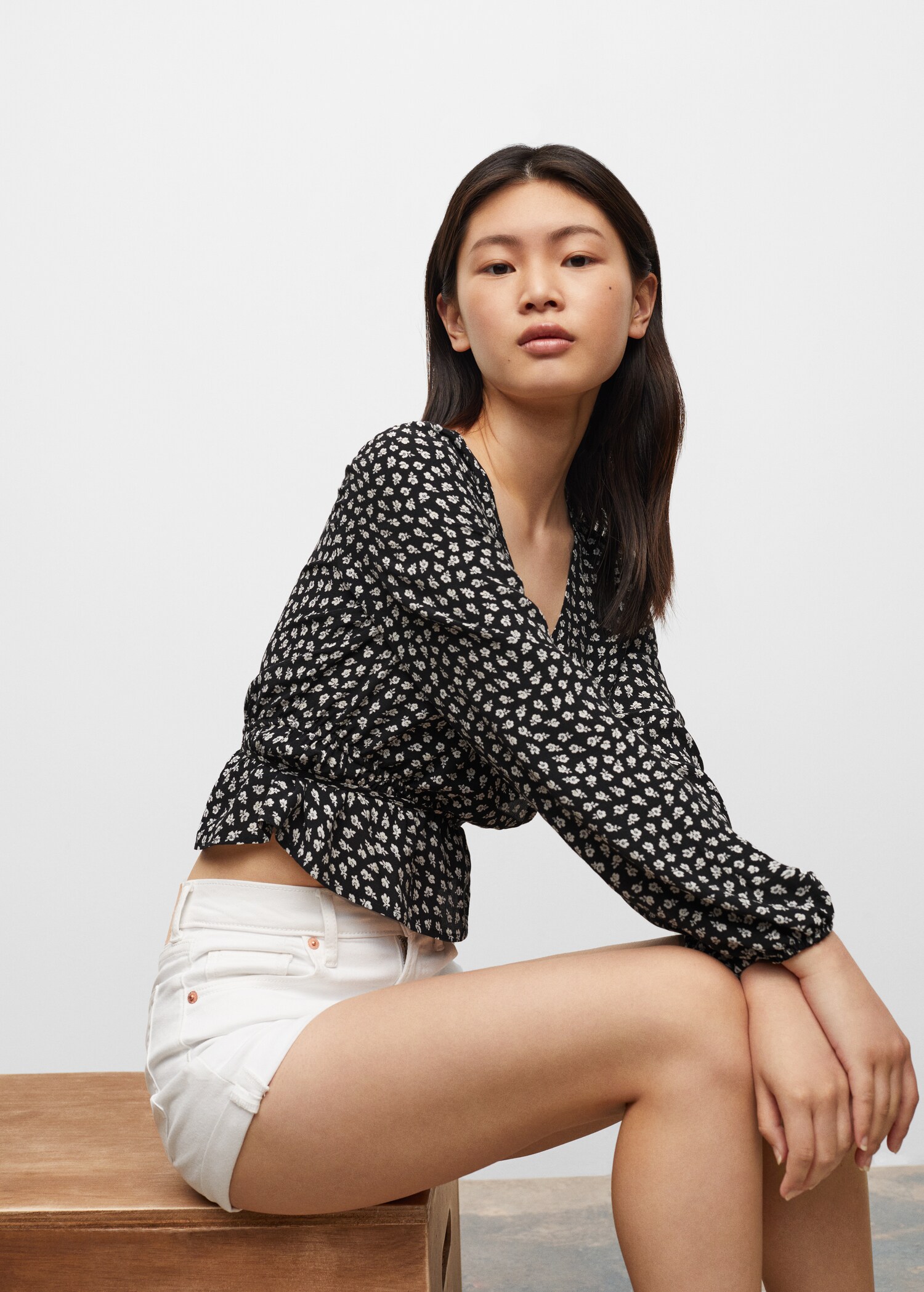 Wrap floral blouse - Medium plane