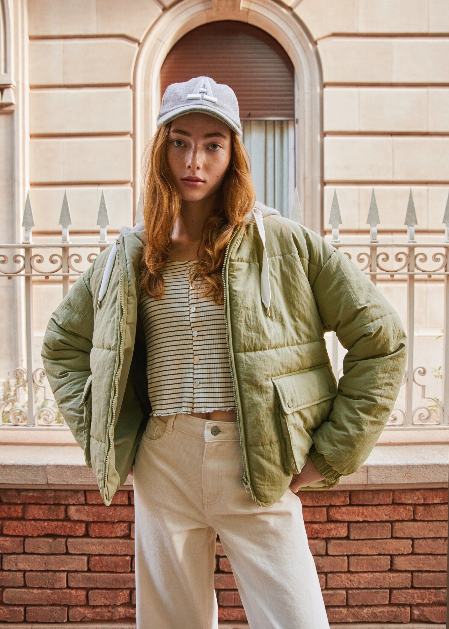 Cap with embroidered letter  - Details of the article 7