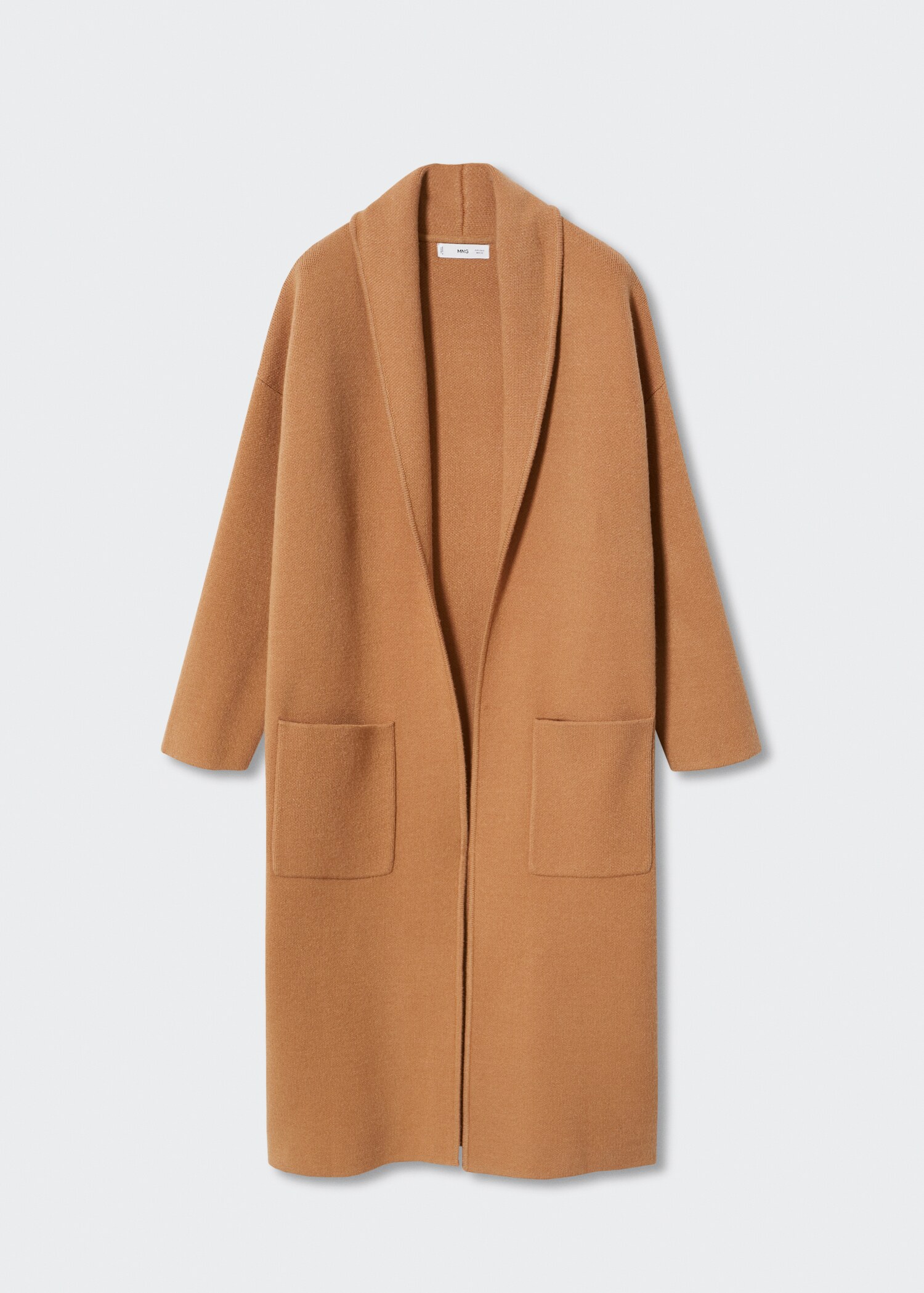 Oversized knitted coat with pockets - Article without model