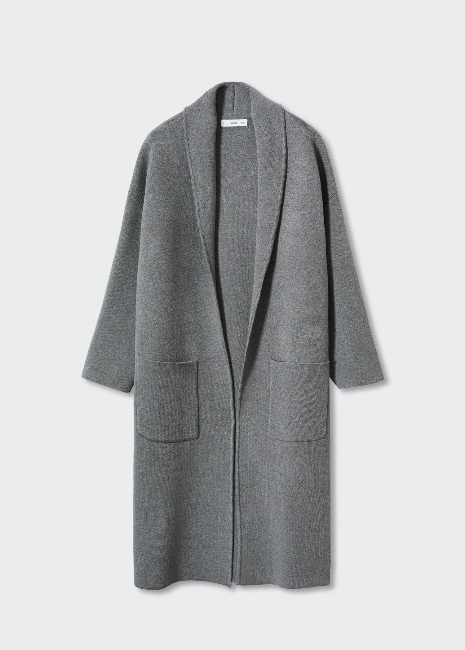 Oversized knitted coat with pockets - Article without model