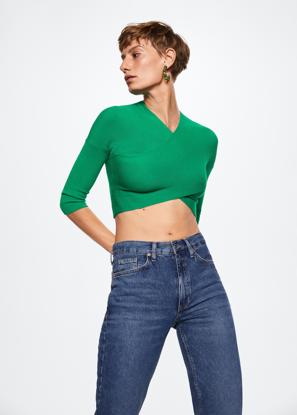 Double breasted cropped sweater Women MANGO Georgia