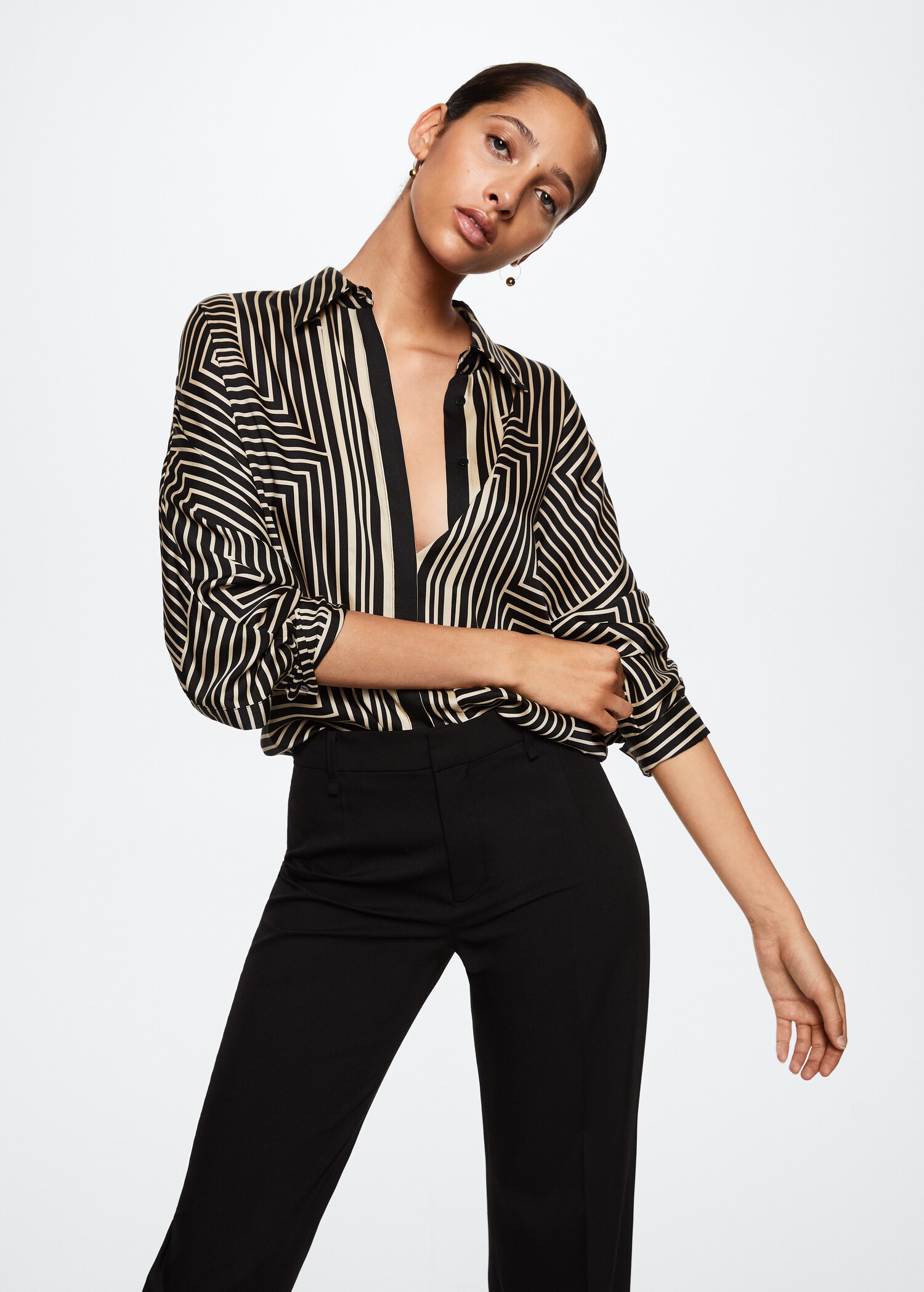 Satin striped shirt - Medium plane