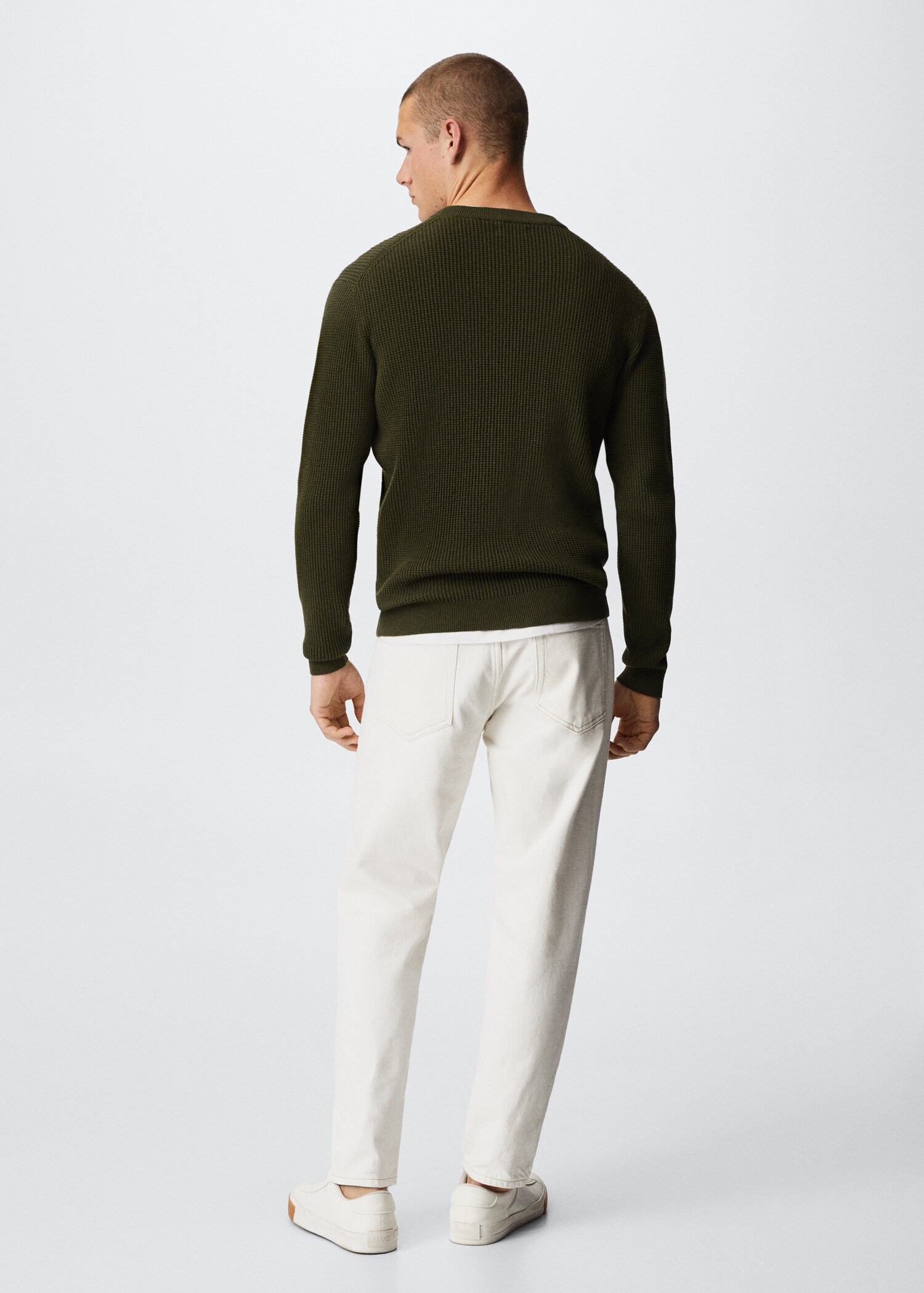 Structured cotton sweater - Reverse of the article