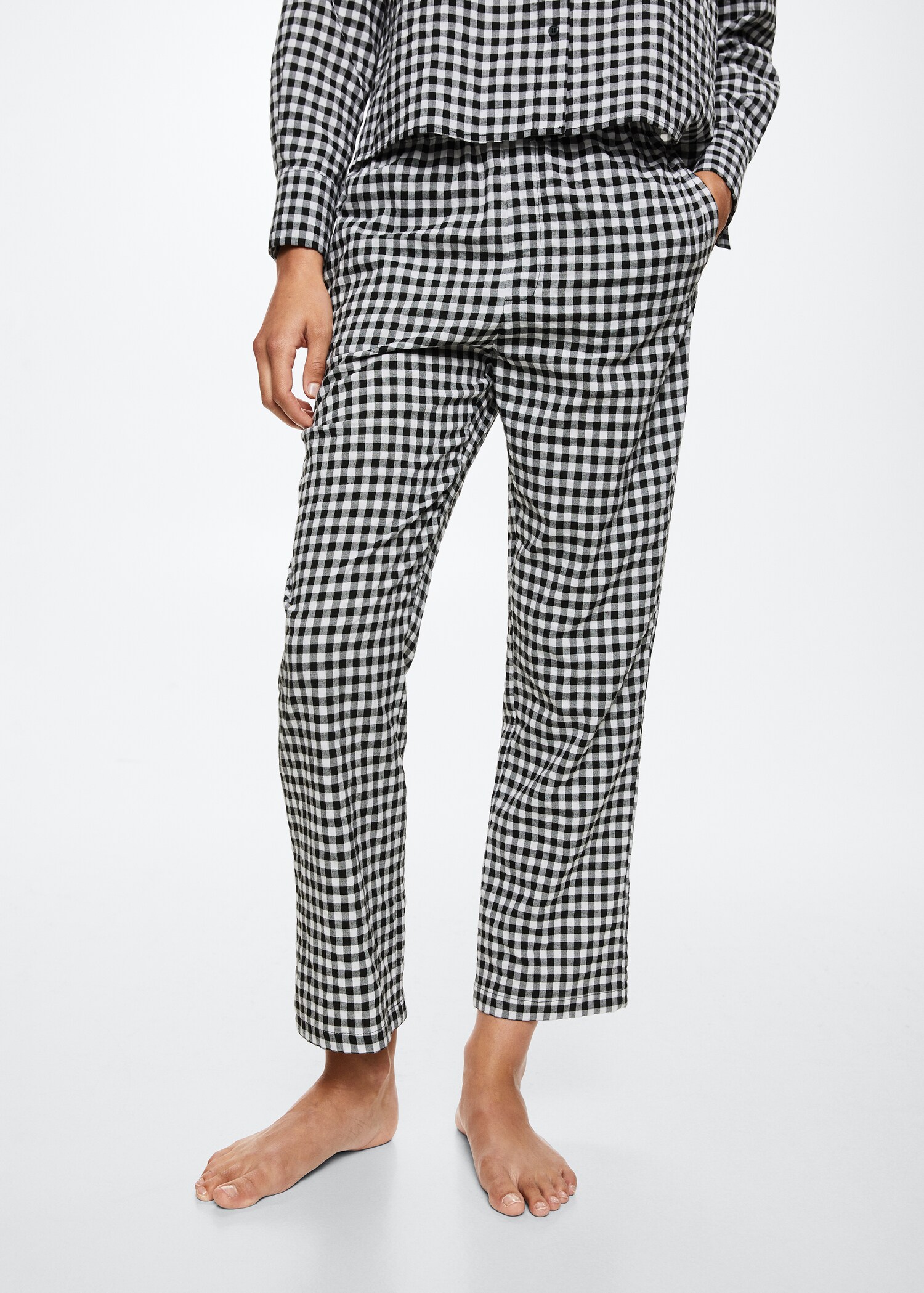 Flannel cotton pyjama trousers - Medium plane