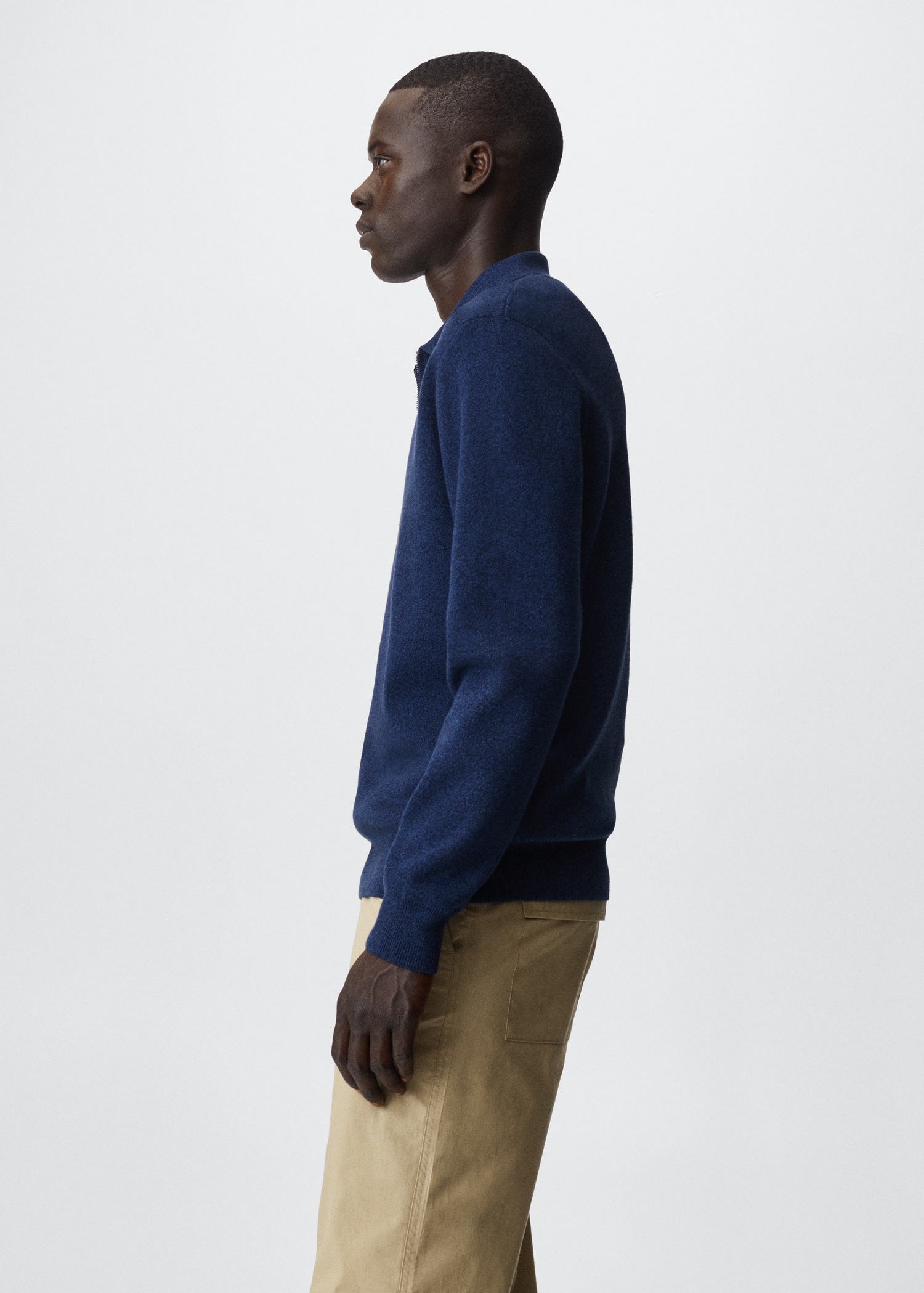 Knitted polo shirt with zip - Details of the article 2