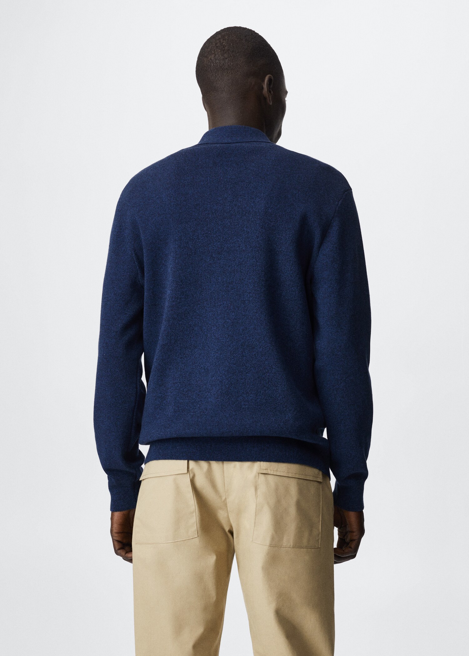 Knitted polo shirt with zip - Reverse of the article