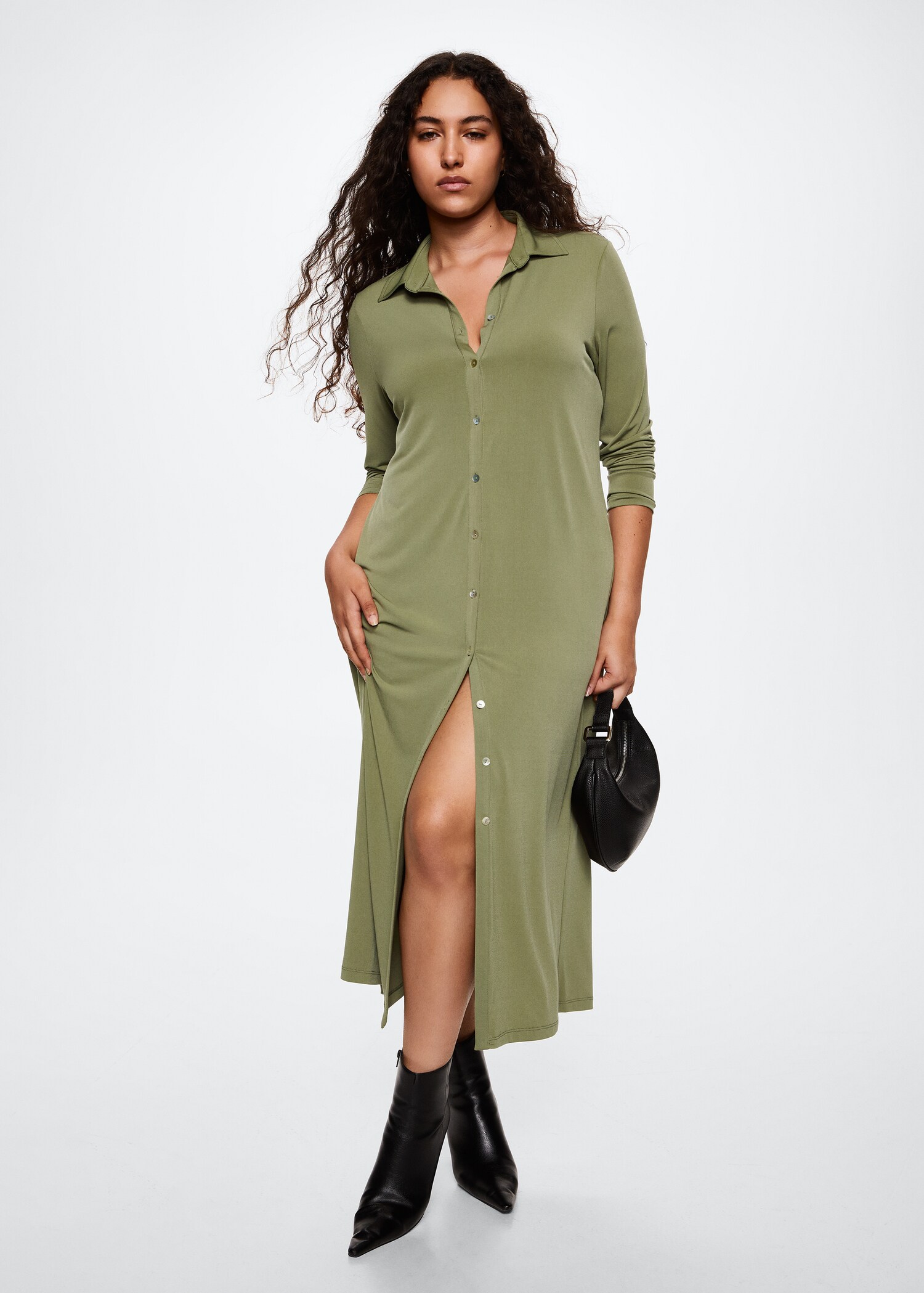 Buttoned midi dress - Details of the article 3