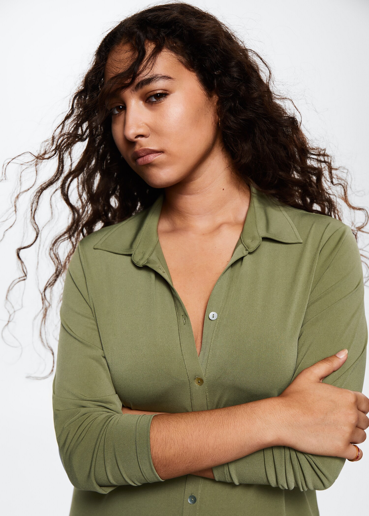 Buttoned midi dress - Details of the article 4