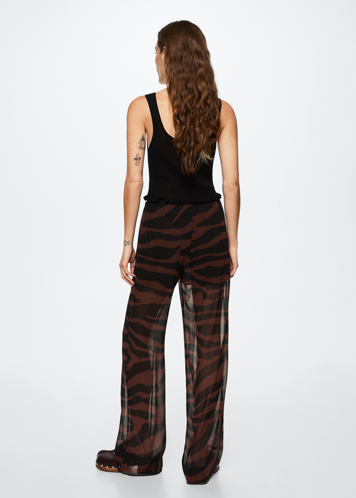 Animal print straight trousers - Reverse of the article