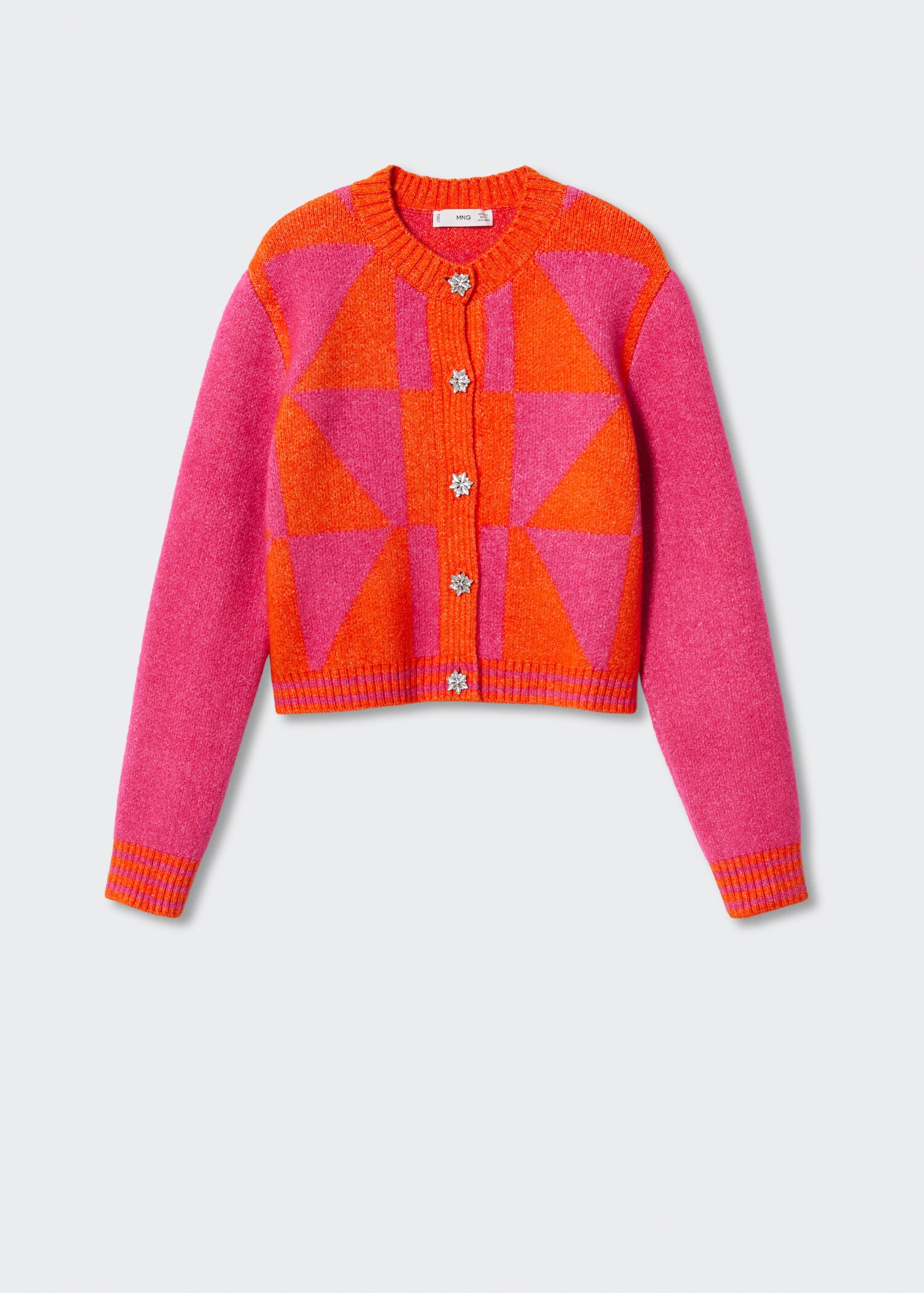 Cardigan de malha com botões de joia - Artigo sem modelo