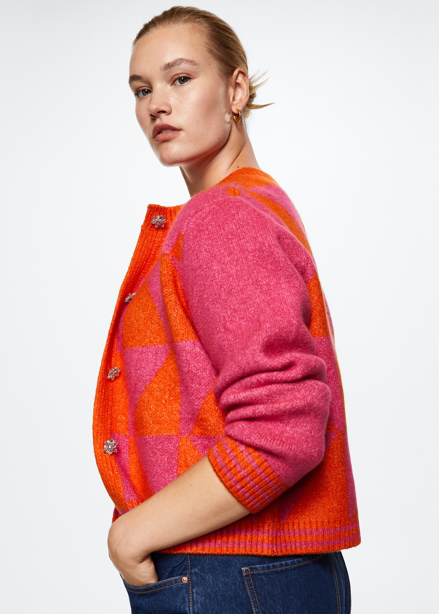 Cardigan de malha com botões de joia - Pormenor do artigo 5