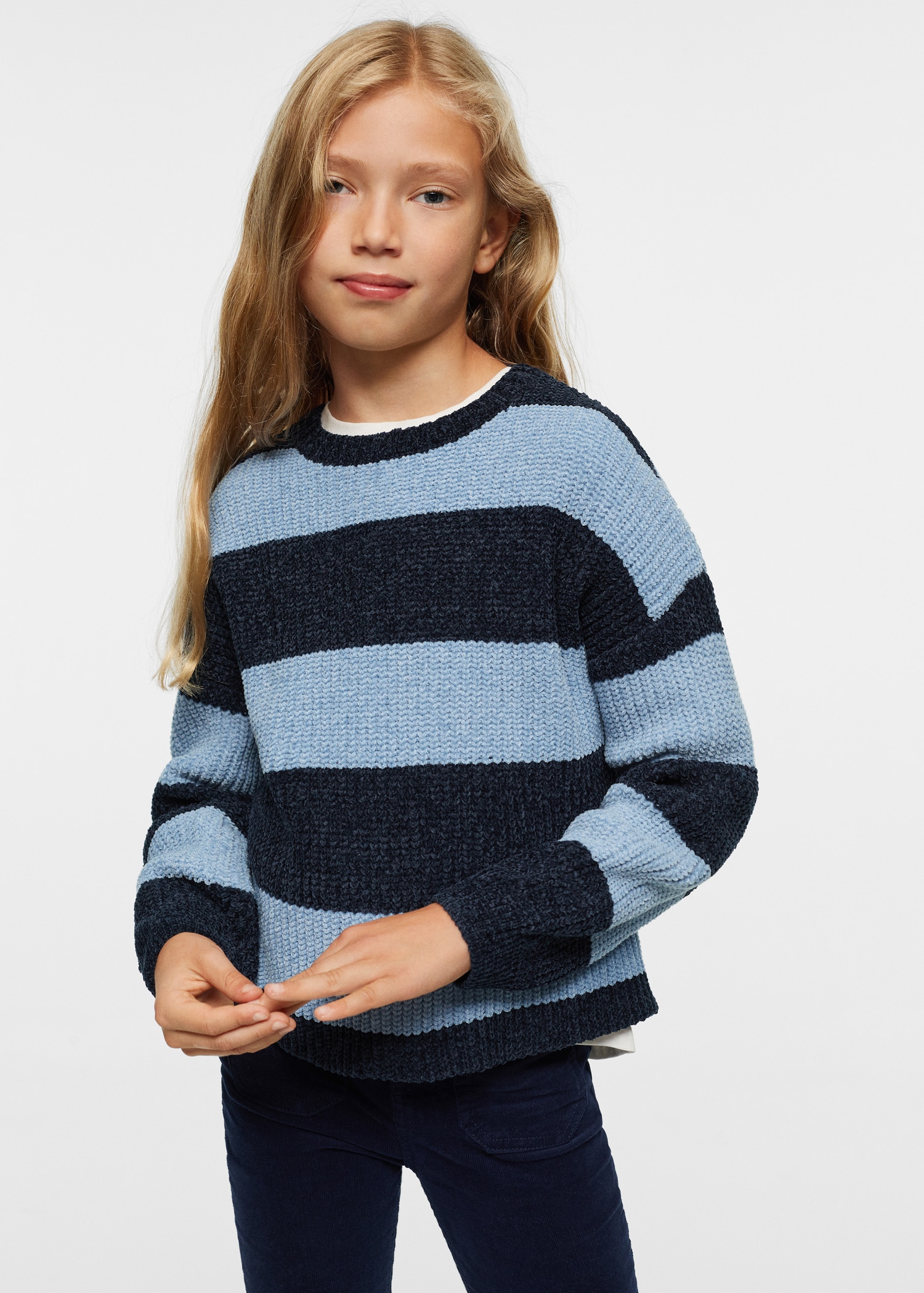 Striped chenille sweater Kids MANGO Kosovo