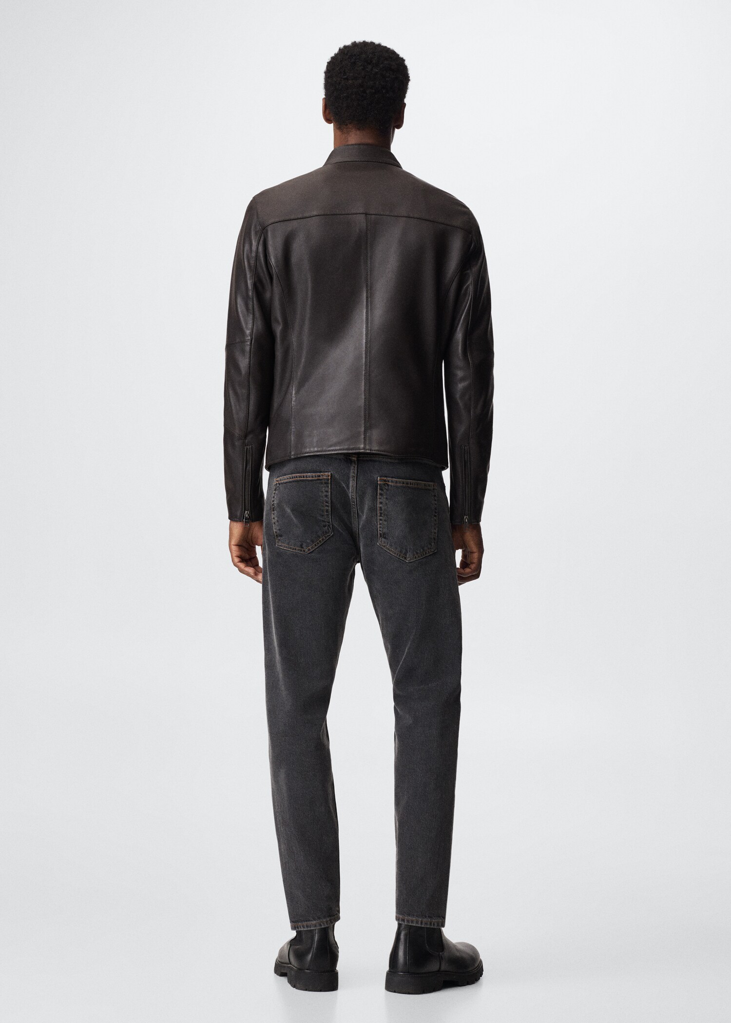 Leather biker jacket - Reverse of the article