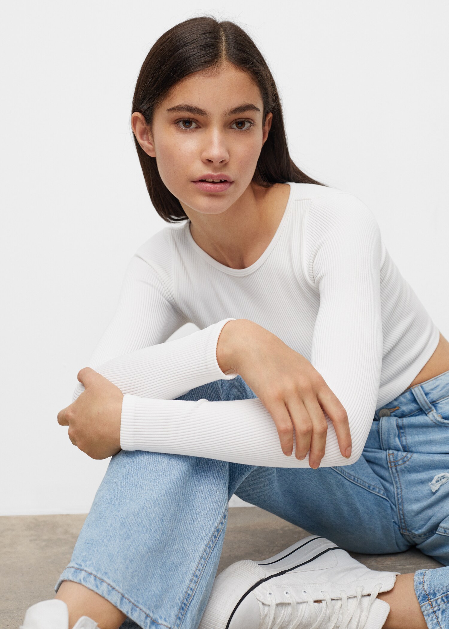 Ribbed crop T-shirt - Details of the article 1