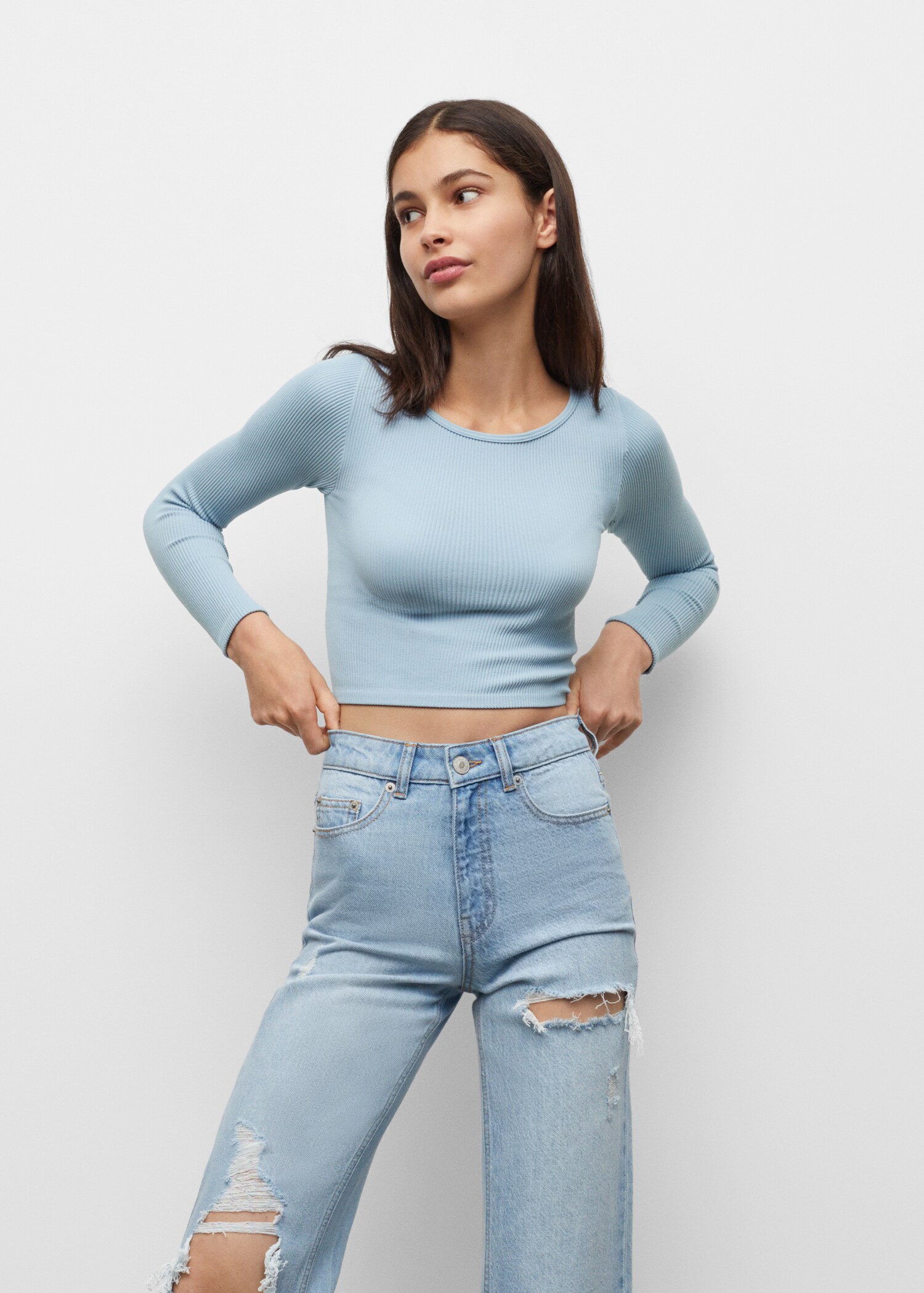 Camiseta crop canalé - Detalle del artículo 2