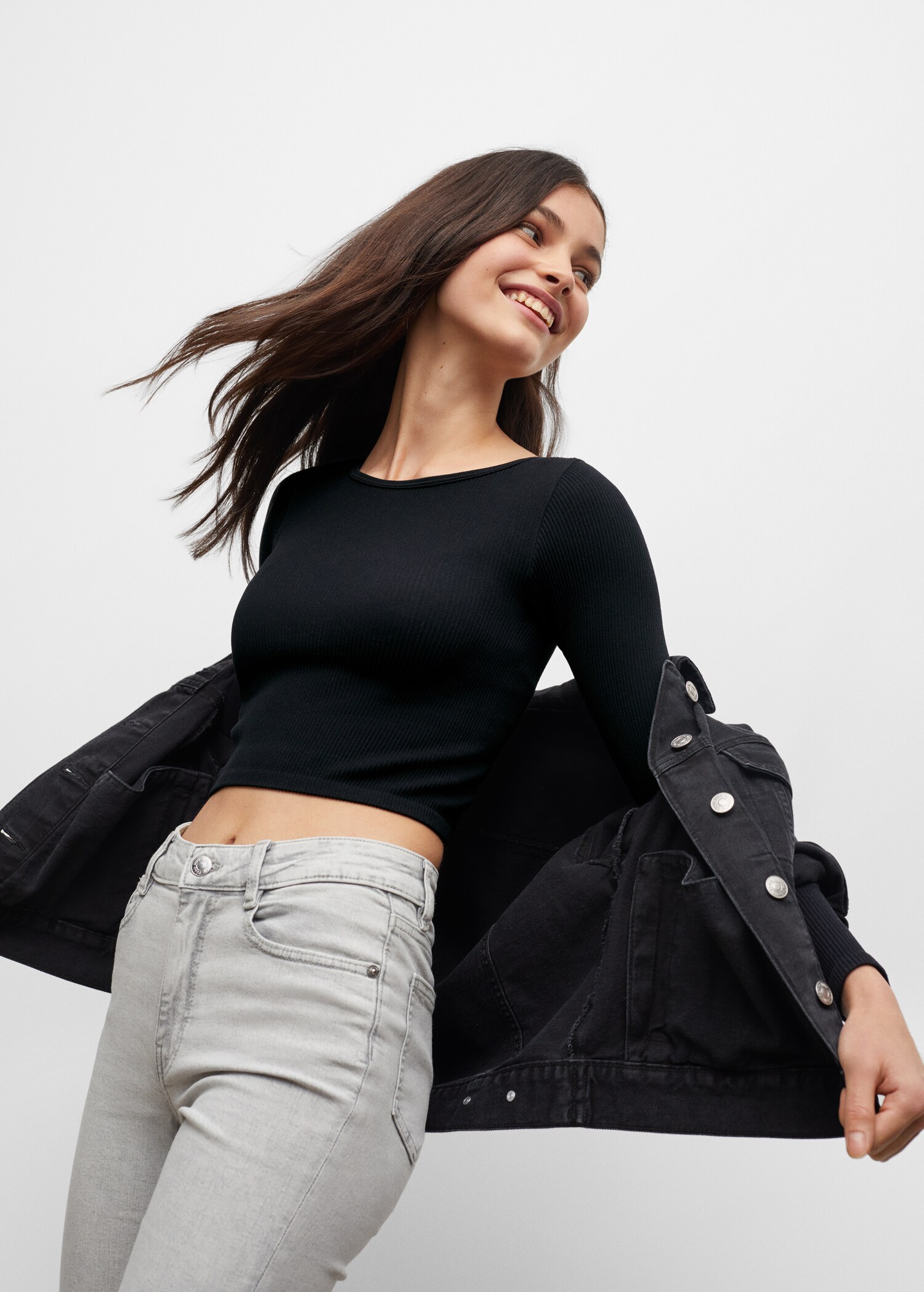 Crop-T-Shirt mit Rippstruktur - Detail des Artikels 1