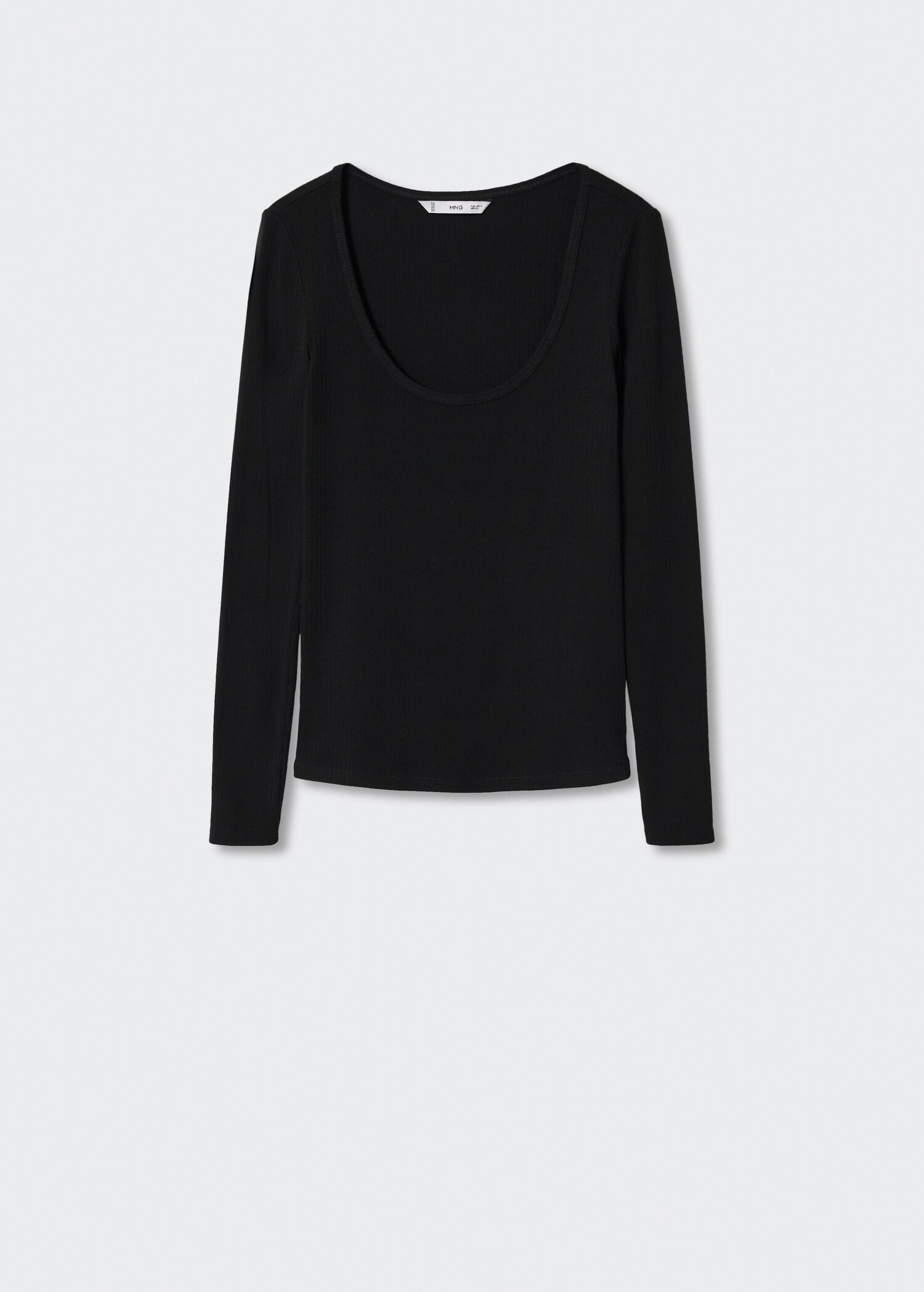 T-shirt côtelé manches longues - Article sans modèle
