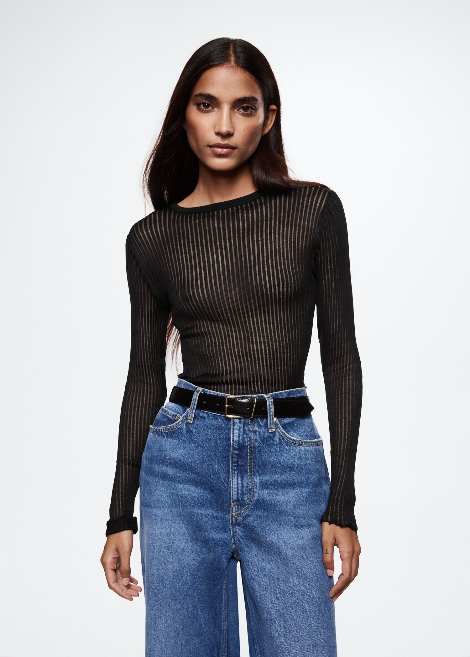 Long sleeve silk t-shirt - Medium plane