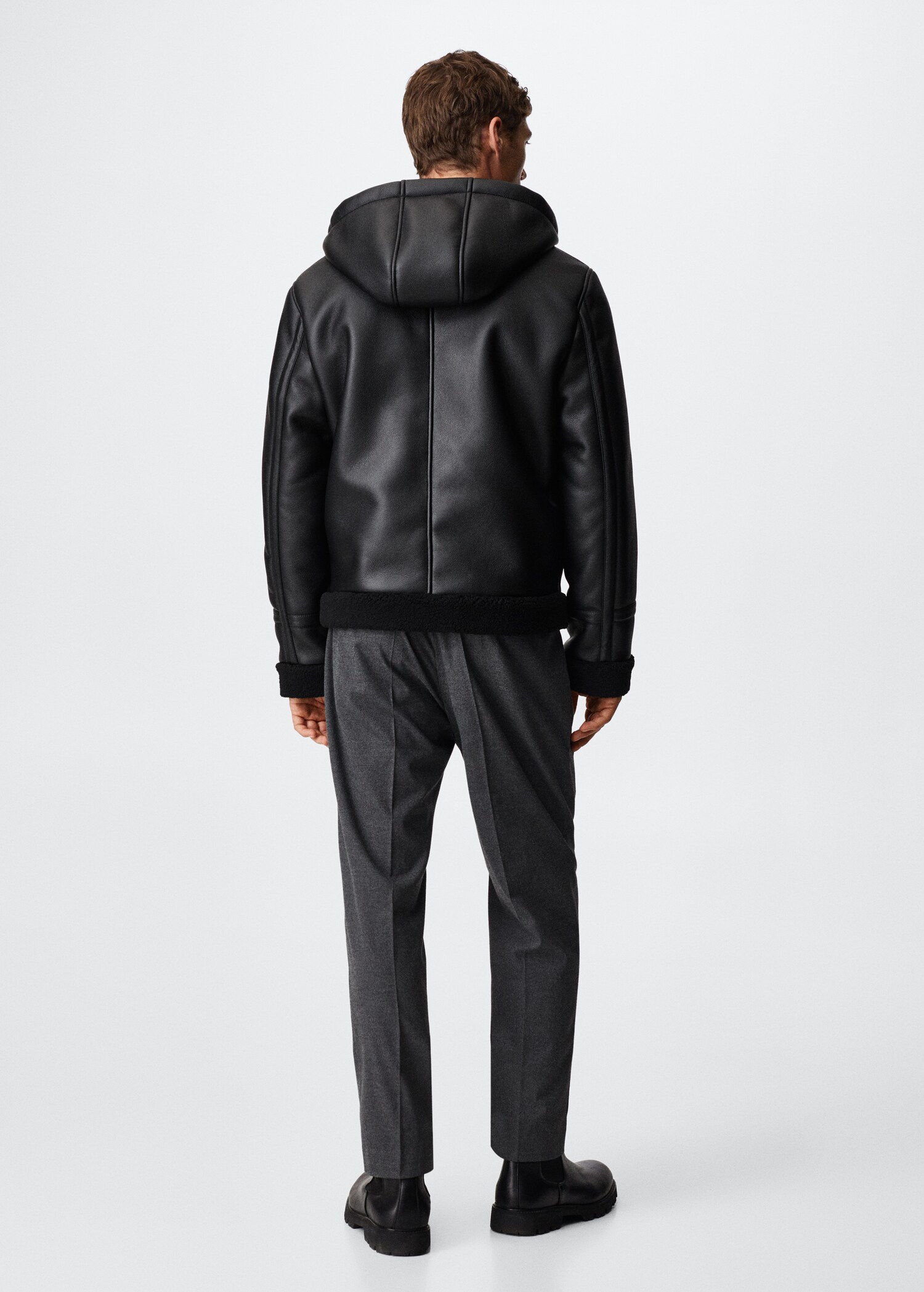 Shearling-lined hooded jacket - Reverse of the article