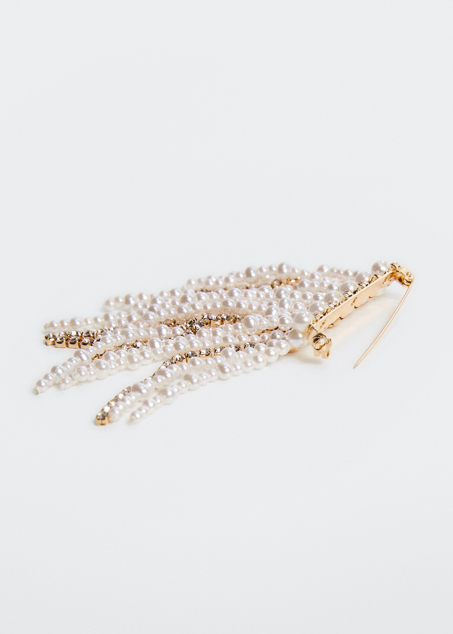 Broche cascade cristaux perles - Plan moyen