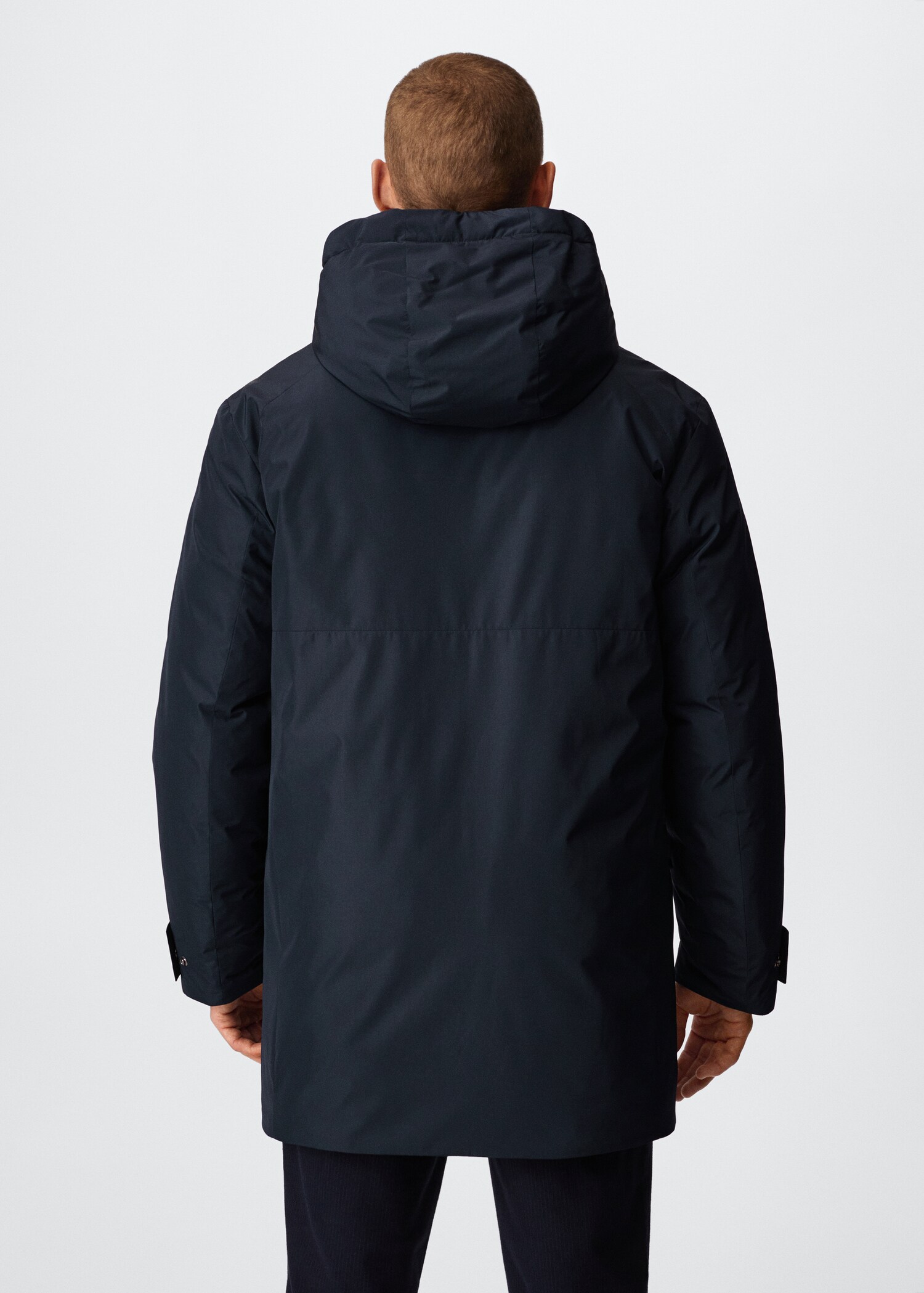 Water-repellent padded parka - Reverse of the article