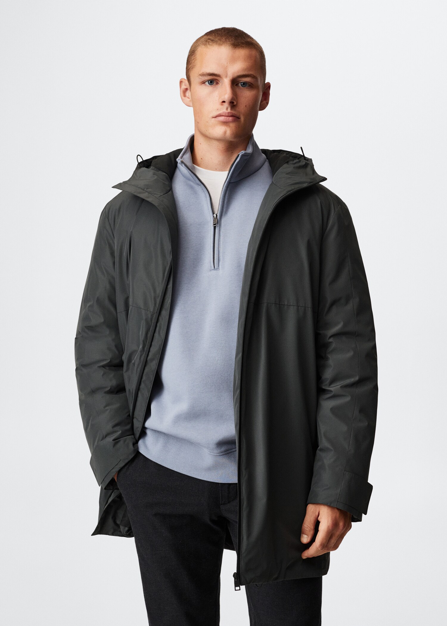 Water-repellent padded parka - Medium plane